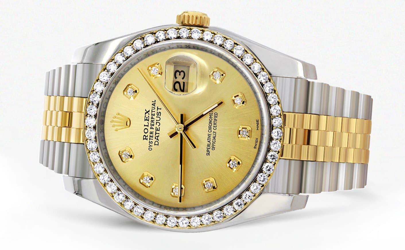 116233 | Hidden Clasp | Gold Rolex Datejust Watch | 36Mm | Gold Dial | Jubilee Band - Image 2