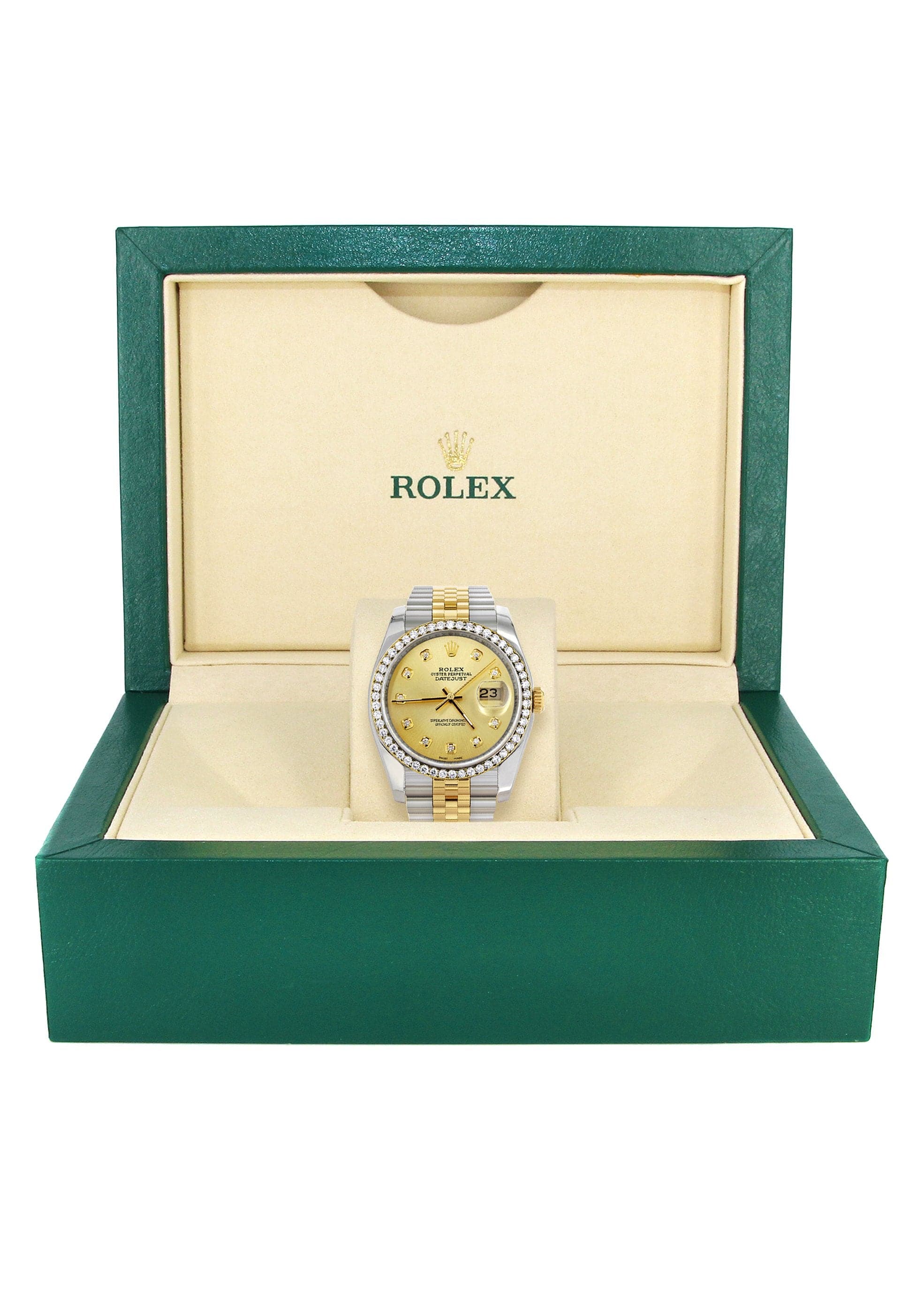 116233 | Hidden Clasp | Gold Rolex Datejust Watch | 36Mm | Gold Dial | Jubilee Band - Image 6