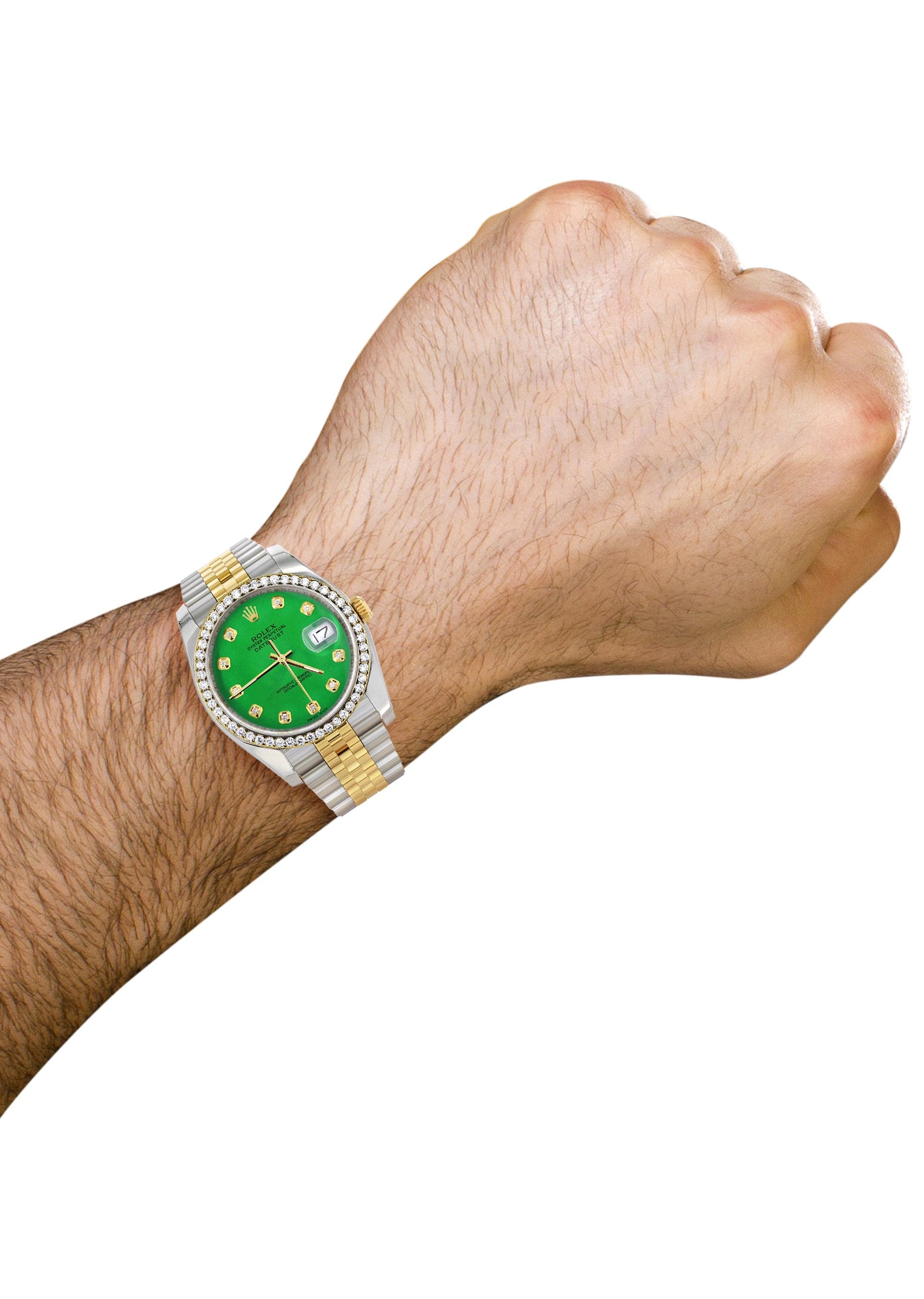 116233 | Hidden Clasp | Gold Rolex Datejust Watch | 36Mm | Green Dial | Jubilee Band - Image 5