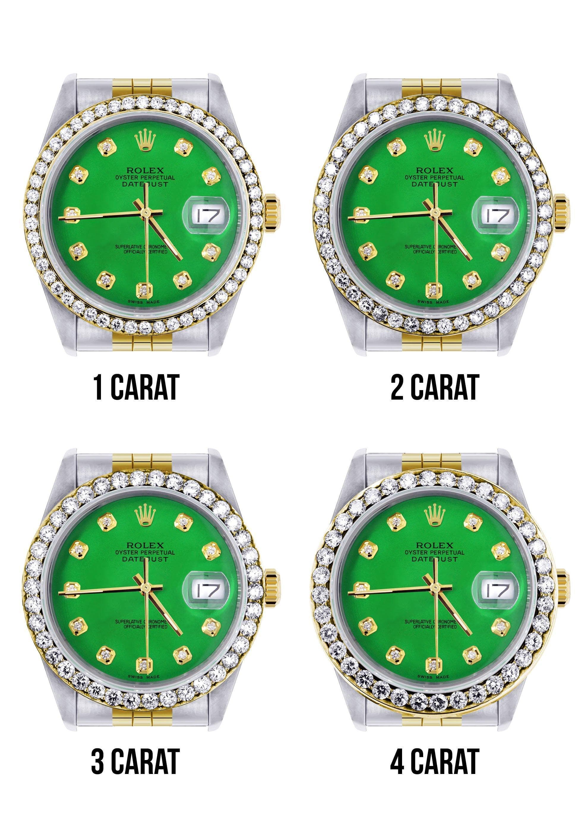 116233 | Hidden Clasp | Gold Rolex Datejust Watch | 36Mm | Green Dial | Jubilee Band - Image 6