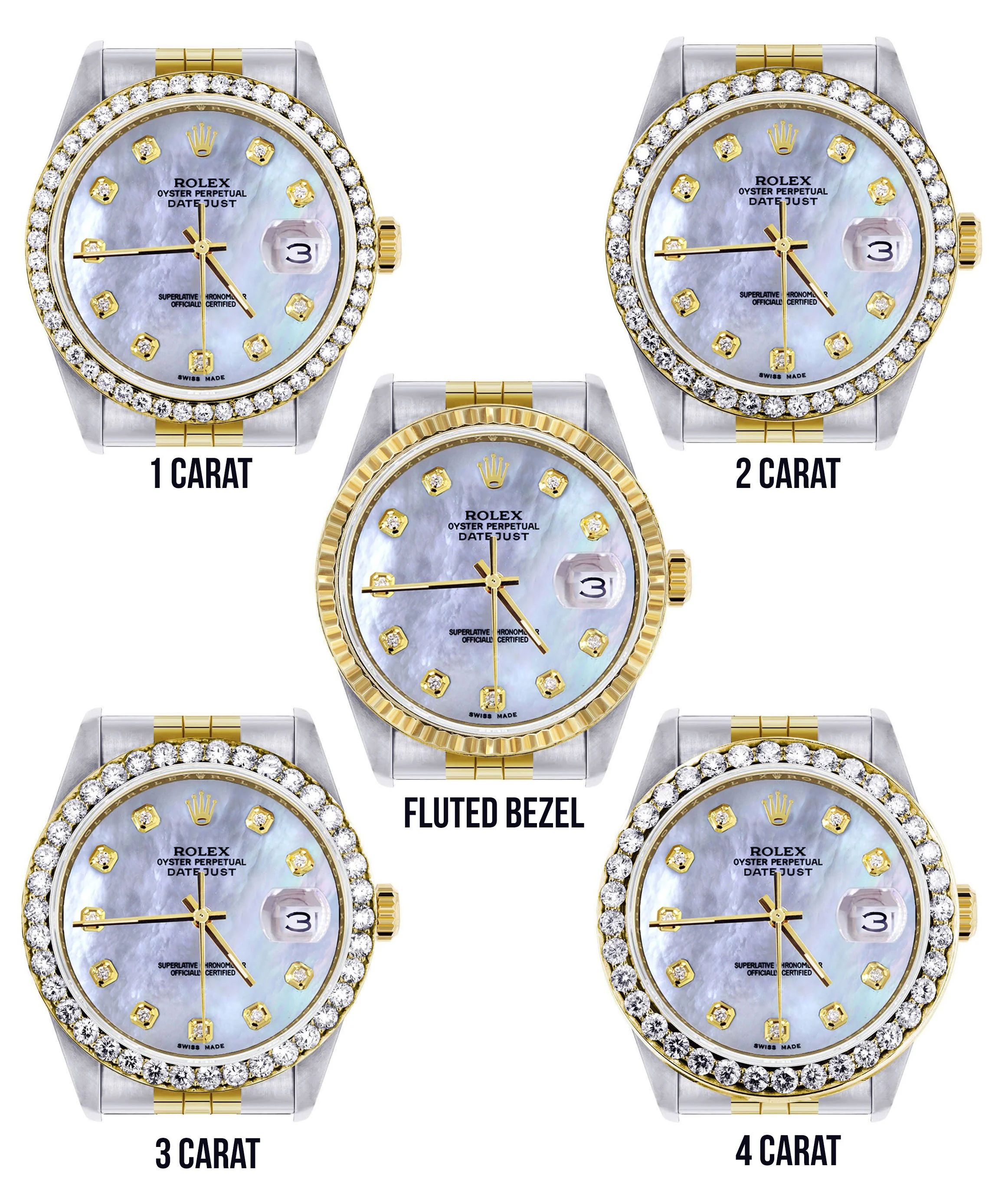 Two Tone Rolex Datejust Watch 16233 for Men | 36Mm | Mother of Pearl Dial | Jubilee Band - Image 3