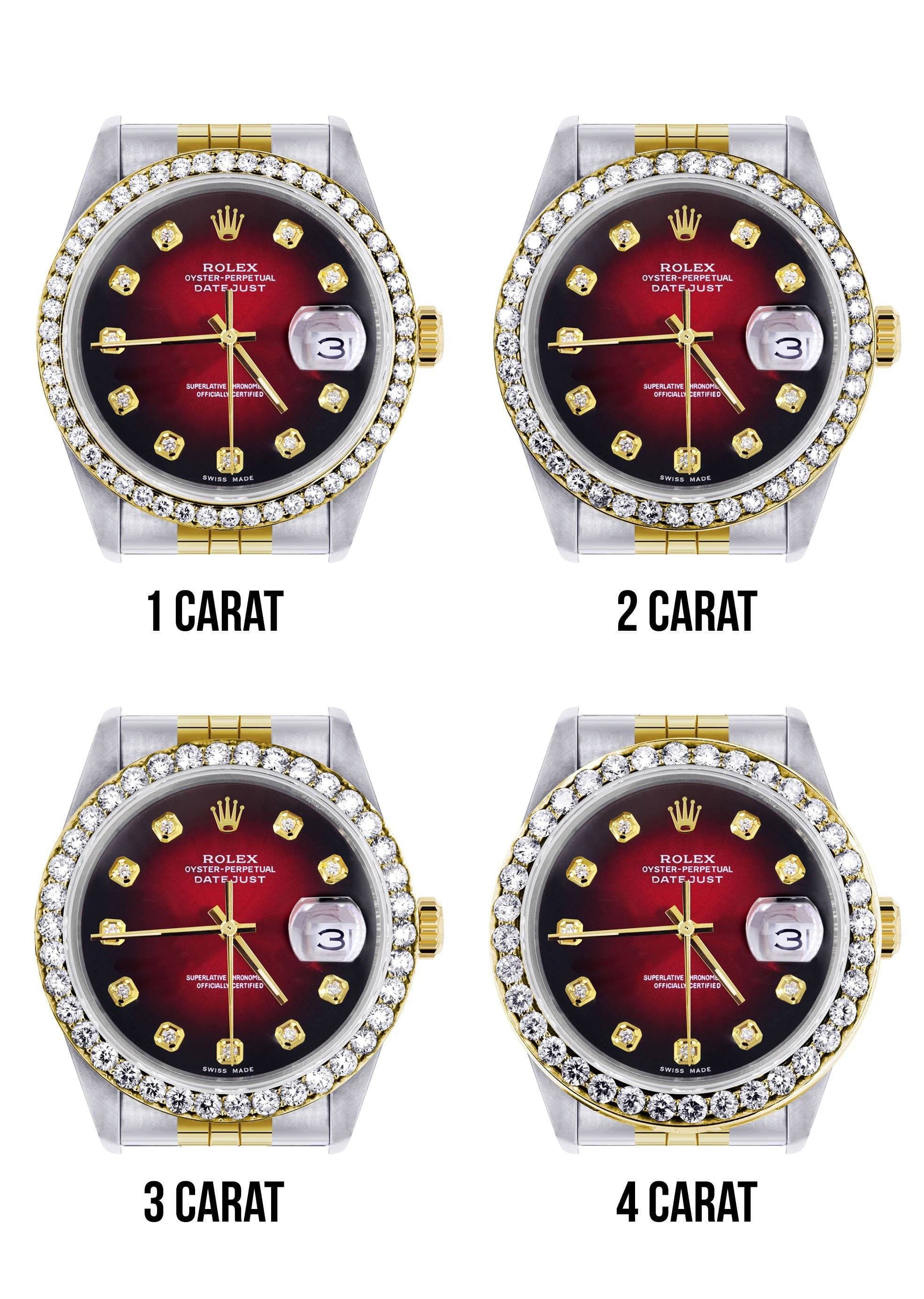 116233 | Hidden Clasp | Gold Rolex Datejust Watch | 36Mm | Red Dial | Jubilee Band - Image 7
