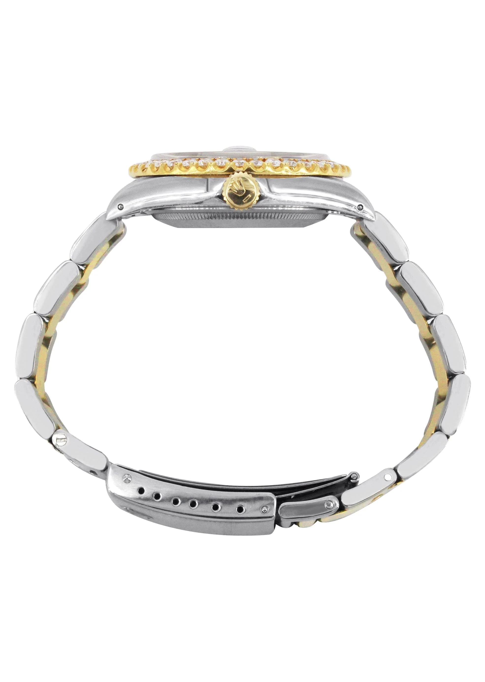 Gold & Steel Rolex Datejust Watch 16233 for Men | 36Mm | Green Black Arabic Diamond Dial | Oyster Band - Image 5