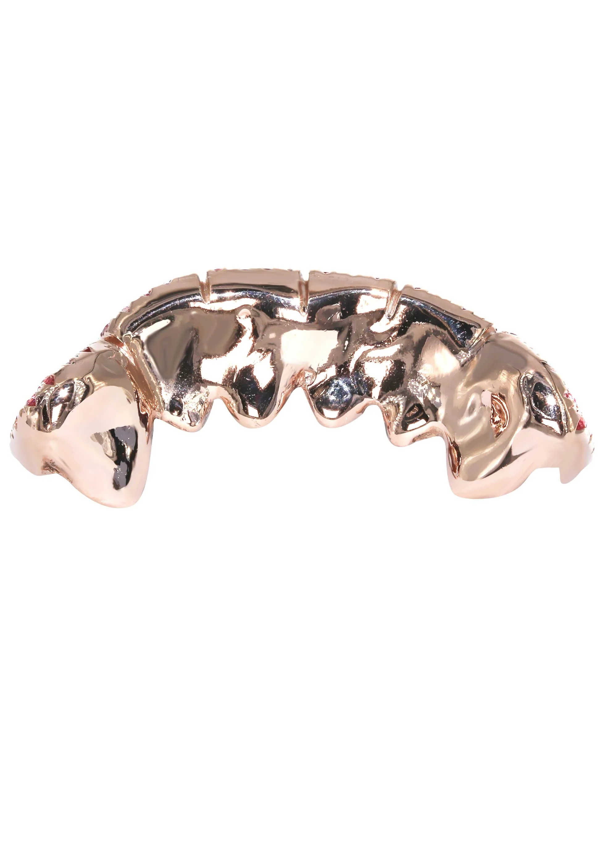 6 Teeth Diamond and Pink Sapphire Grillz - Image 3