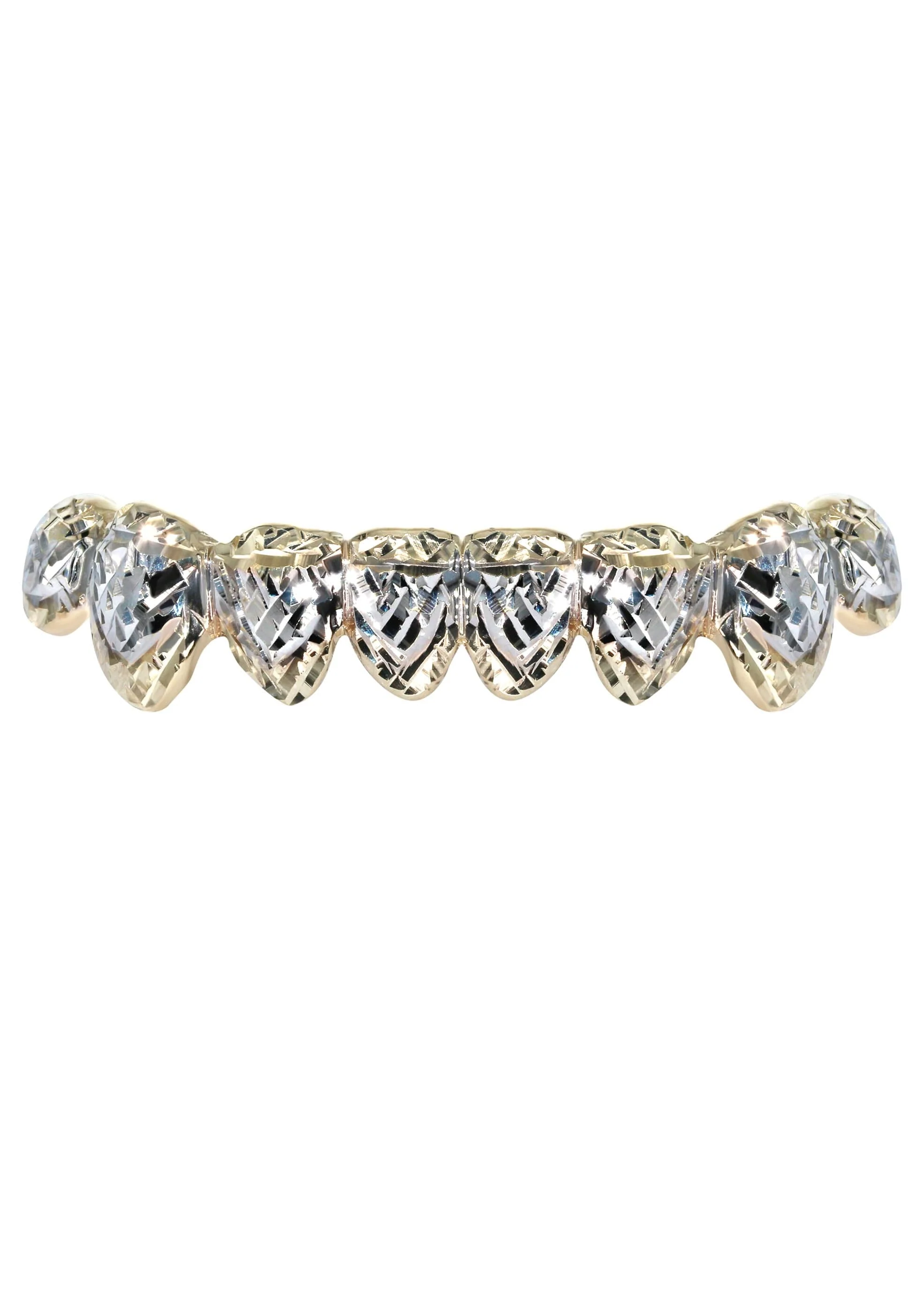 8 Teeth Diamond Cut Grillz Two Tone