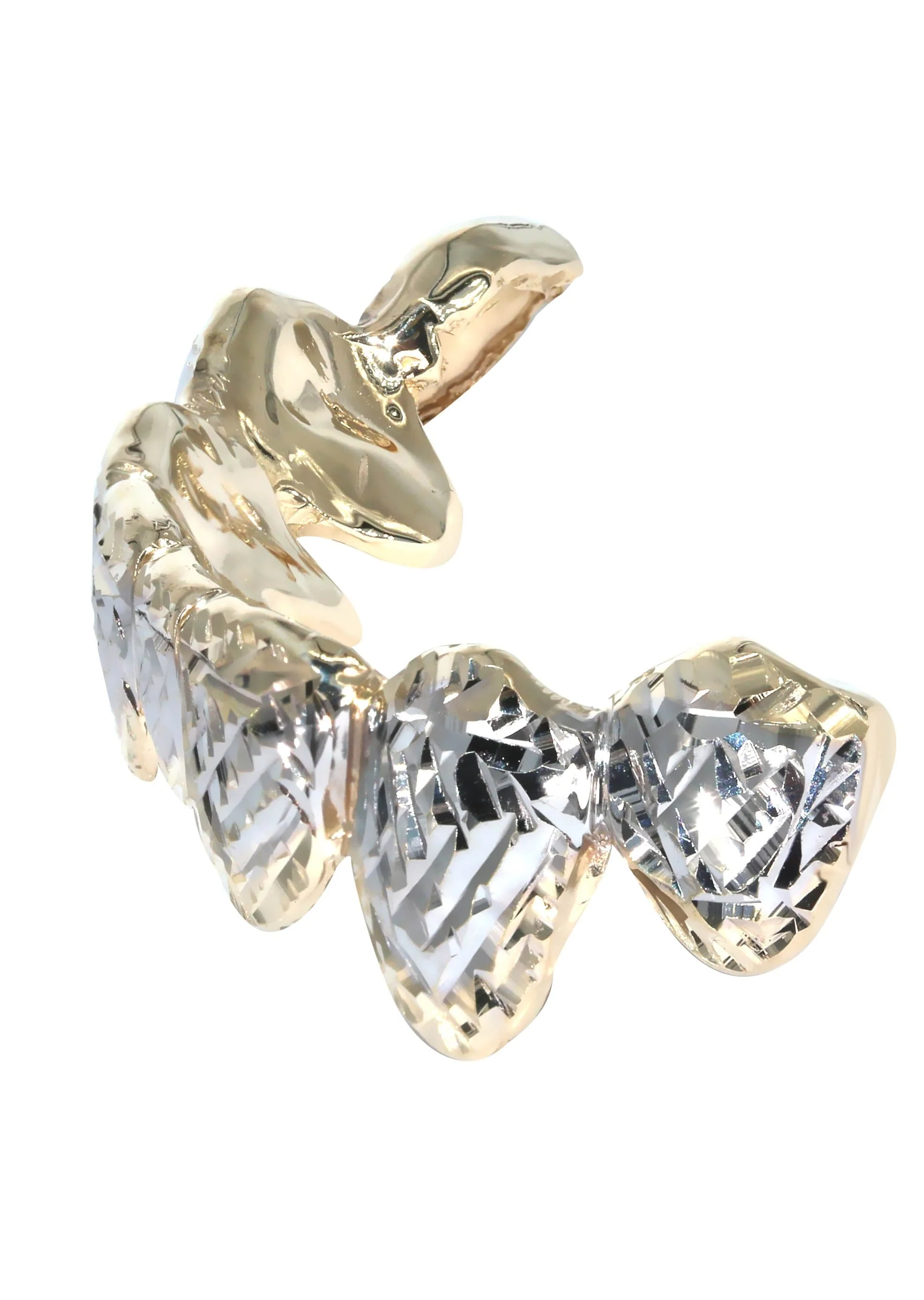 8 Teeth Diamond Cut Grillz Two Tone - Image 2