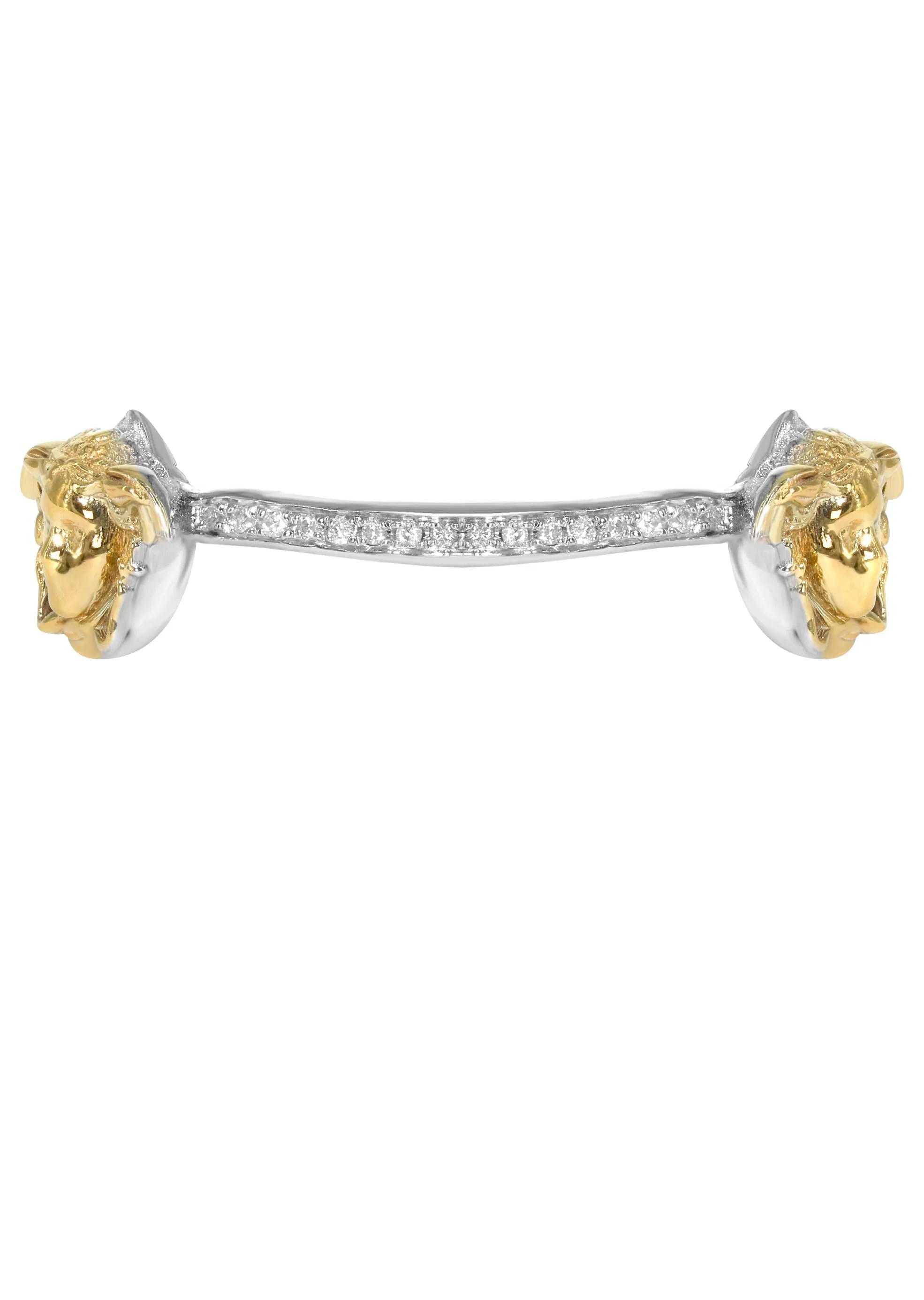6 Teeth Diamond Medusa Two Tone Gold Grillz