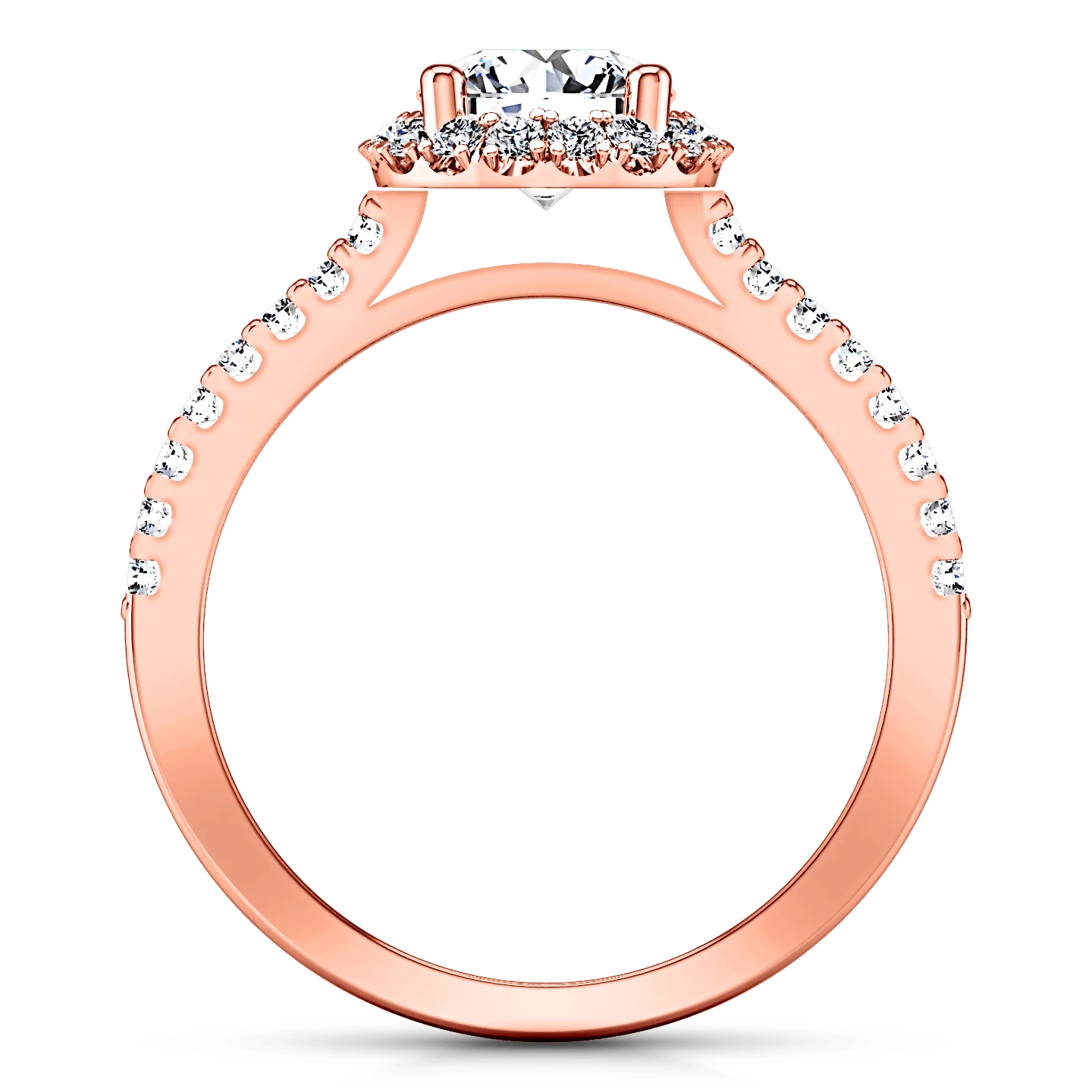 Halo Diamond  Engagement Ring Bethany 14K Rose Gold - Image 3