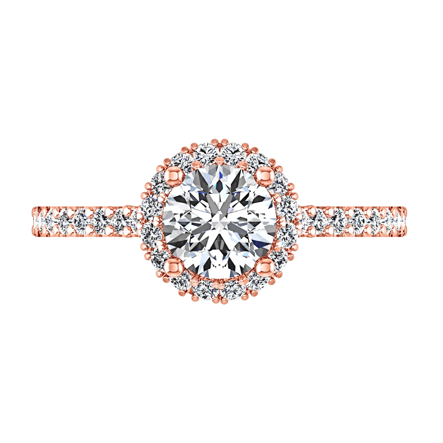 Halo Diamond  Engagement Ring Bethany 14K Rose Gold - Image 4