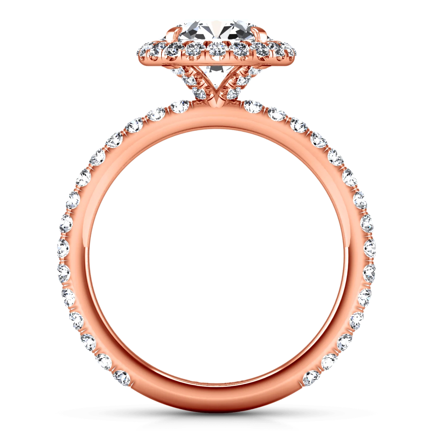 Halo Diamond  Engagement Ring Clayton 14K Rose Gold - Image 3
