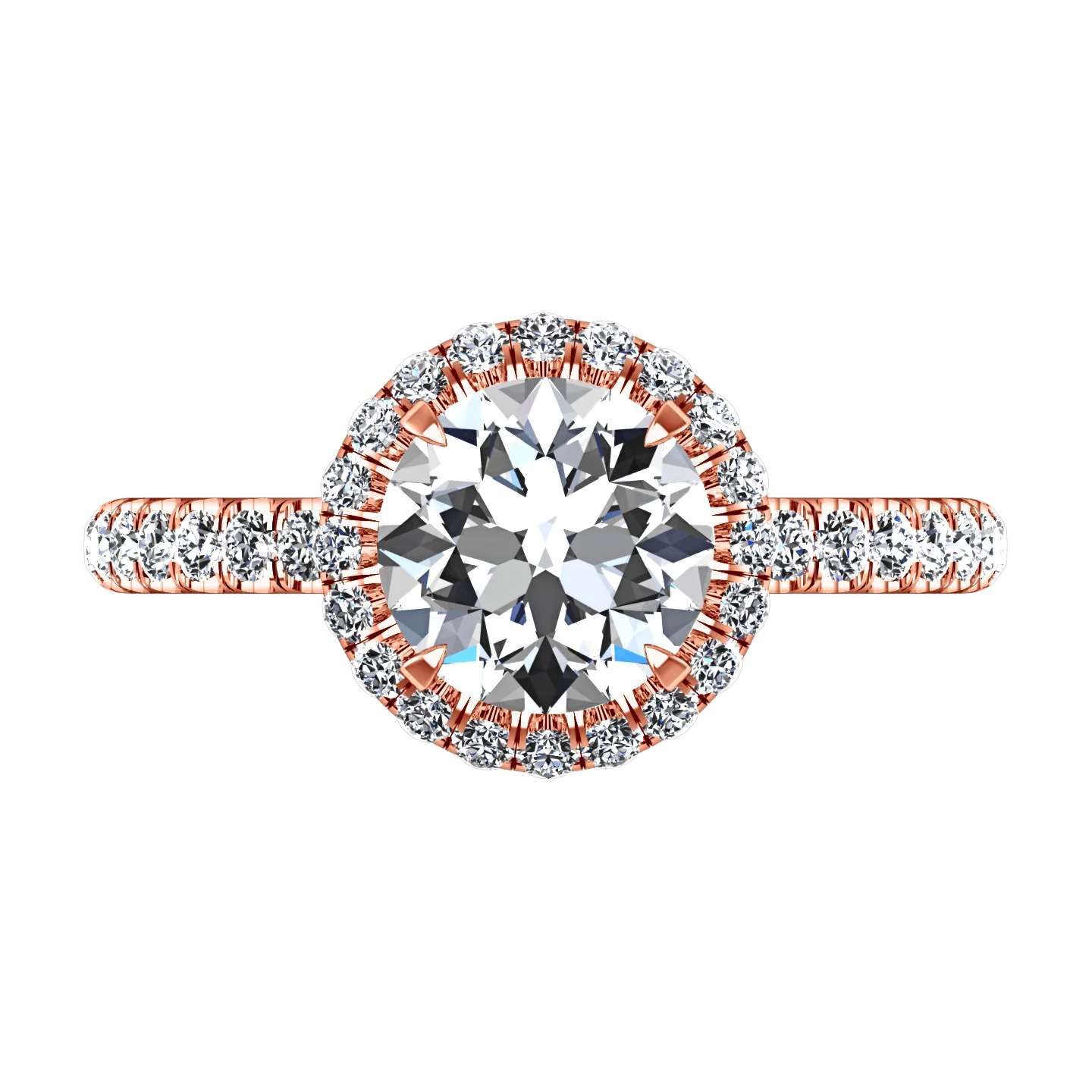 Halo Diamond  Engagement Ring Clayton 14K Rose Gold - Image 4