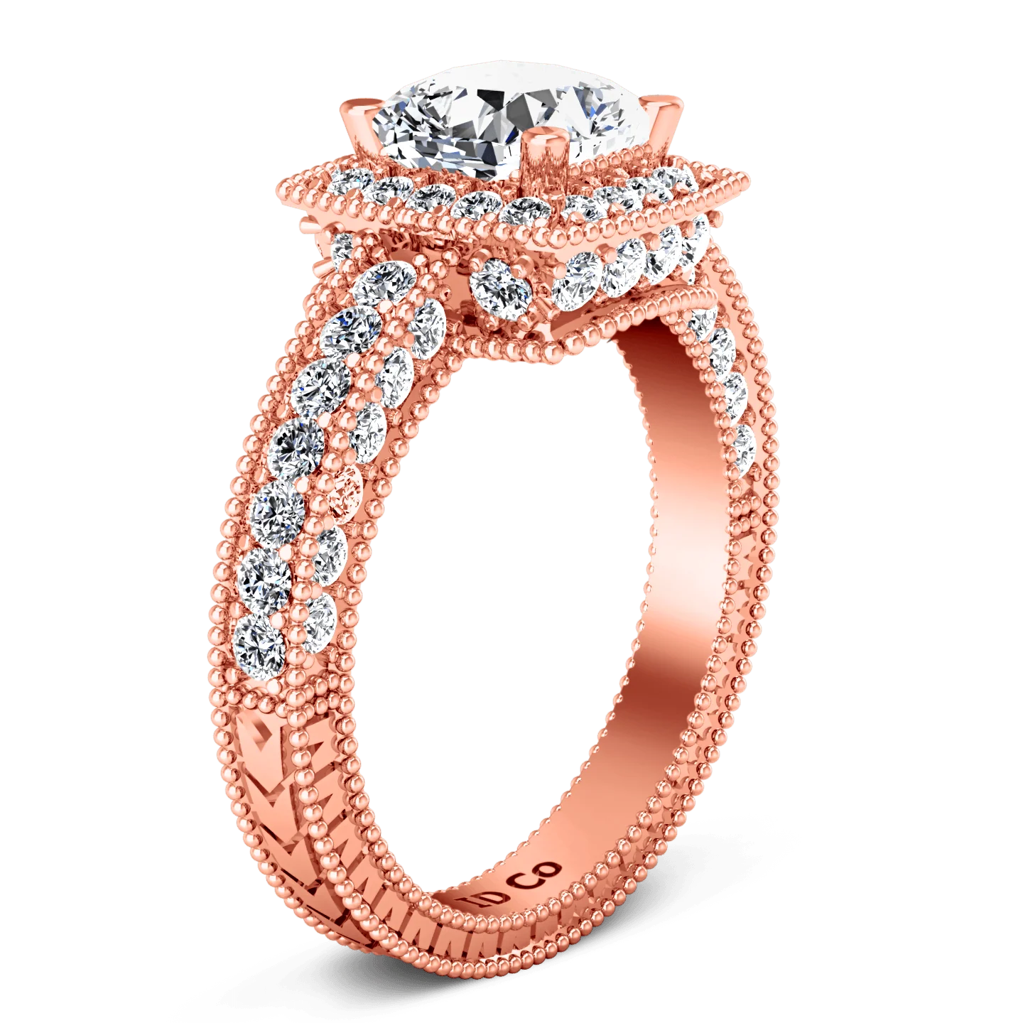 Halo Diamond  Engagement Ring Danica 14K Rose Gold - Image 2