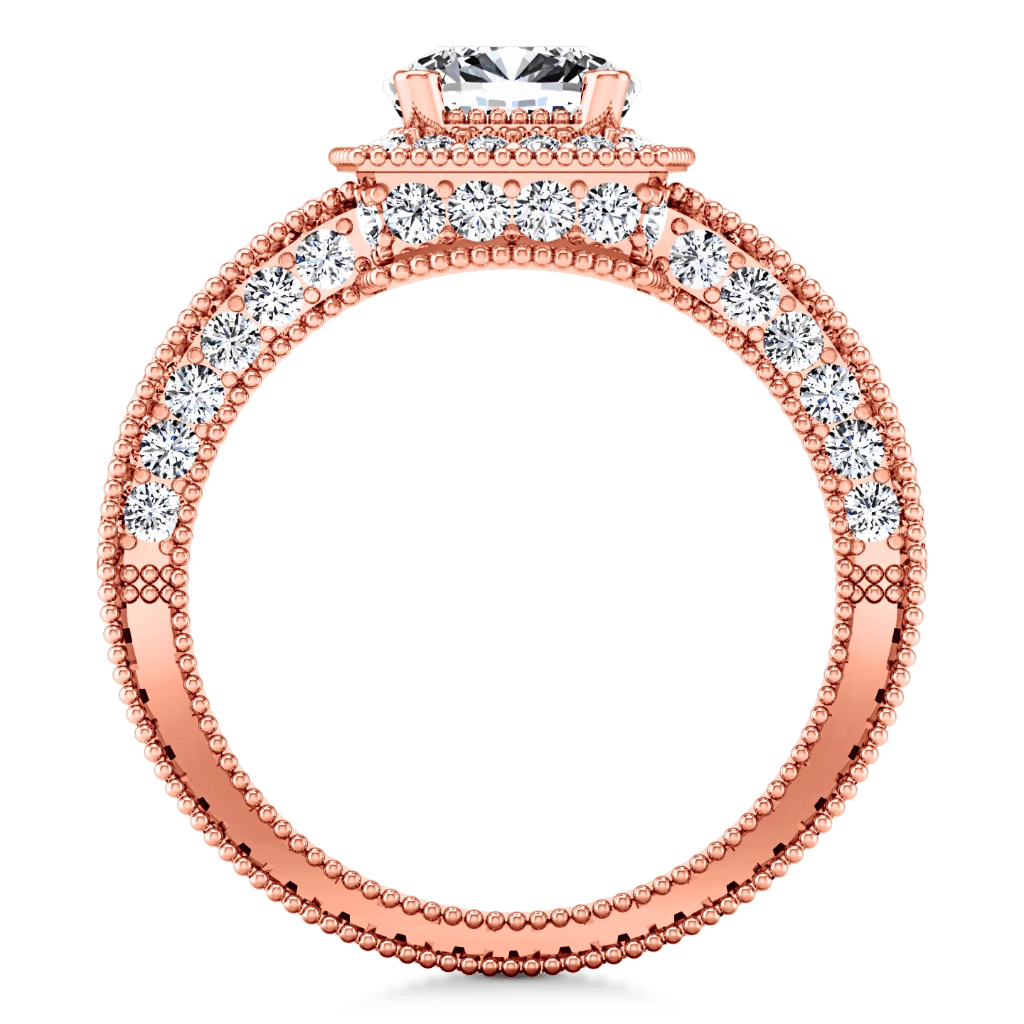 Halo Diamond  Engagement Ring Danica 14K Rose Gold - Image 3