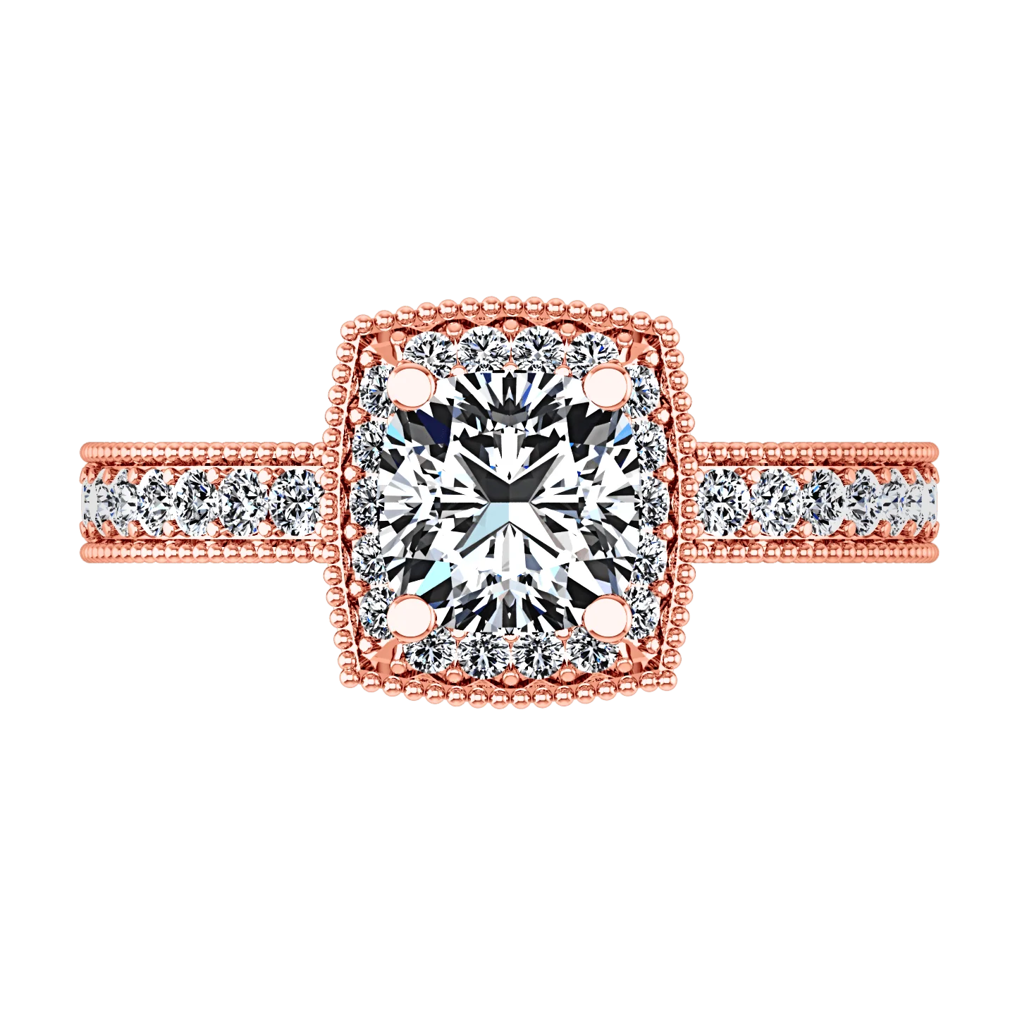 Halo Diamond  Engagement Ring Danica 14K Rose Gold - Image 4
