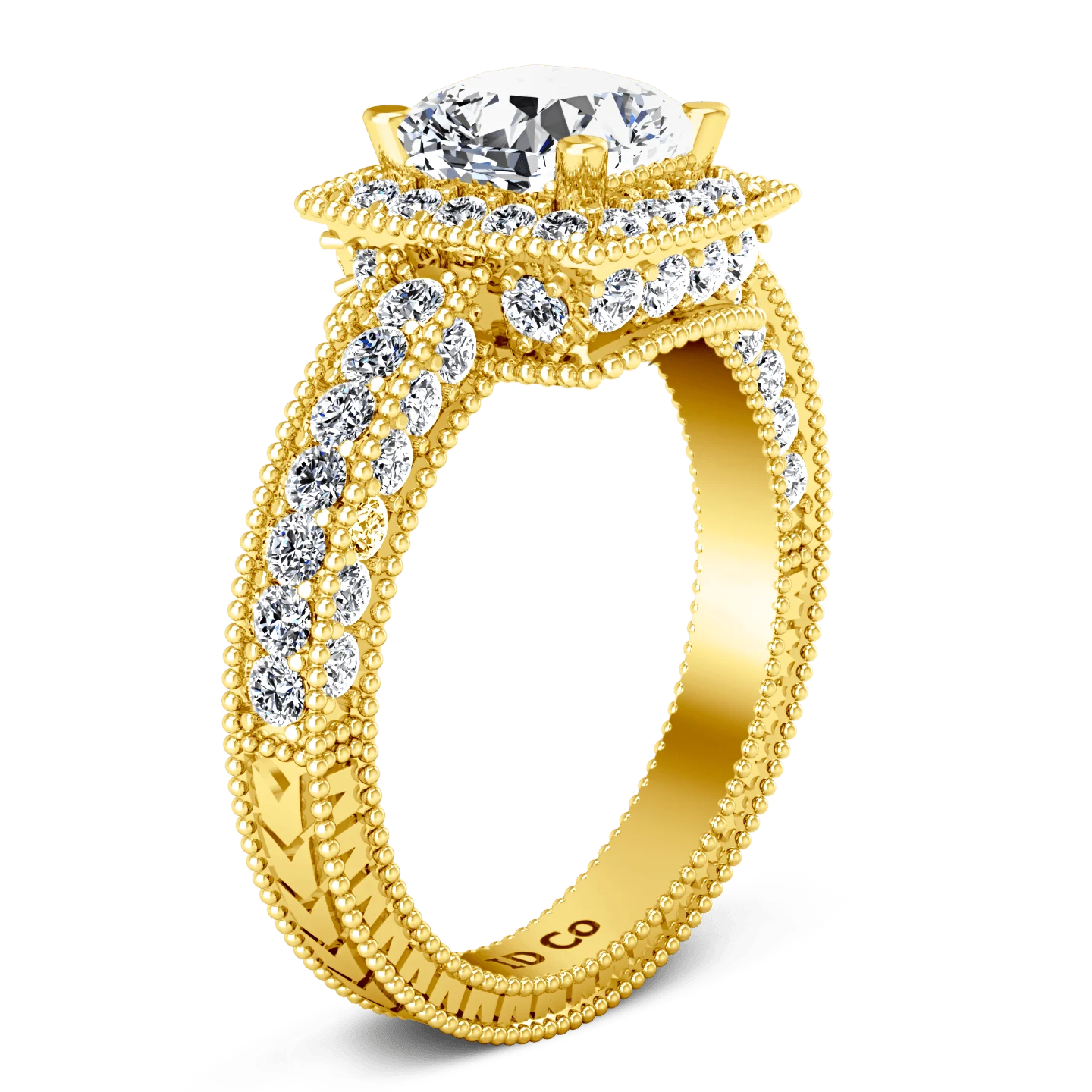Halo Diamond  Engagement Ring Danica 14K Yellow Gold - Image 2