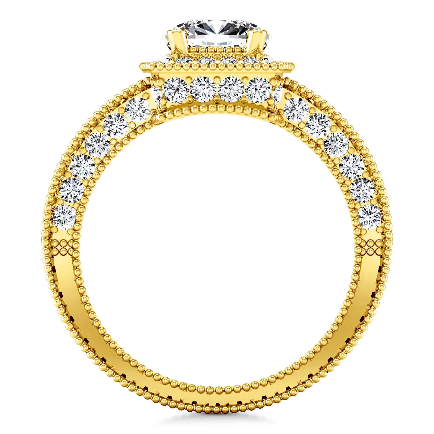 Halo Diamond  Engagement Ring Danica 14K Yellow Gold - Image 3