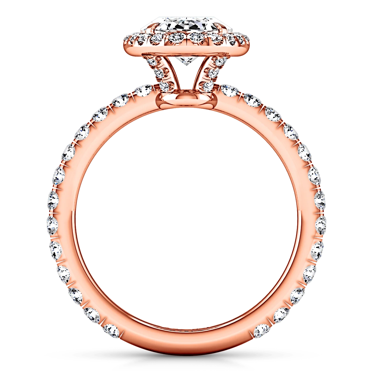 Halo Diamond  Engagement Ring Elsa 14K Rose Gold - Image 3