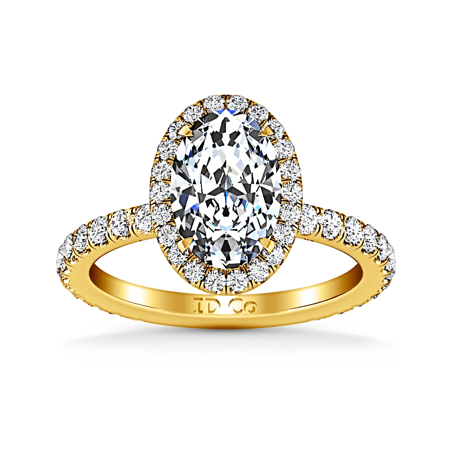 Halo Diamond Engagement Ring Elsa 14K Yellow Gold
