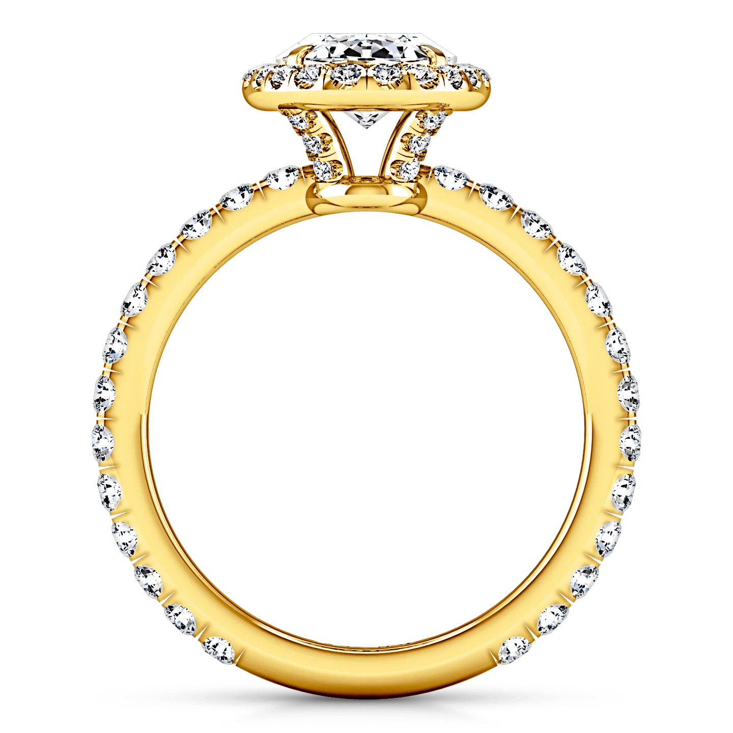 Halo Diamond Engagement Ring Elsa 14K Yellow Gold - Image 3