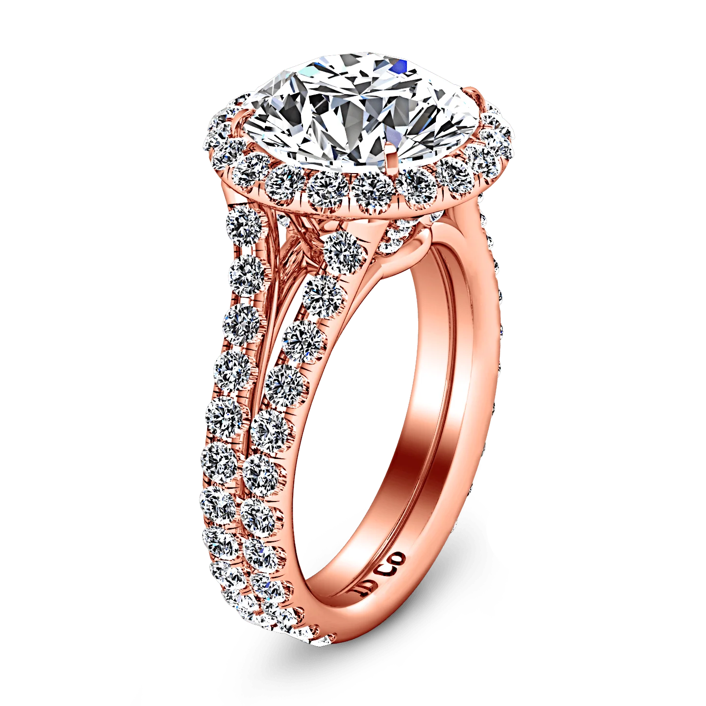 Halo Diamond  Engagement Ring Emotion 14K Rose Gold - Image 2