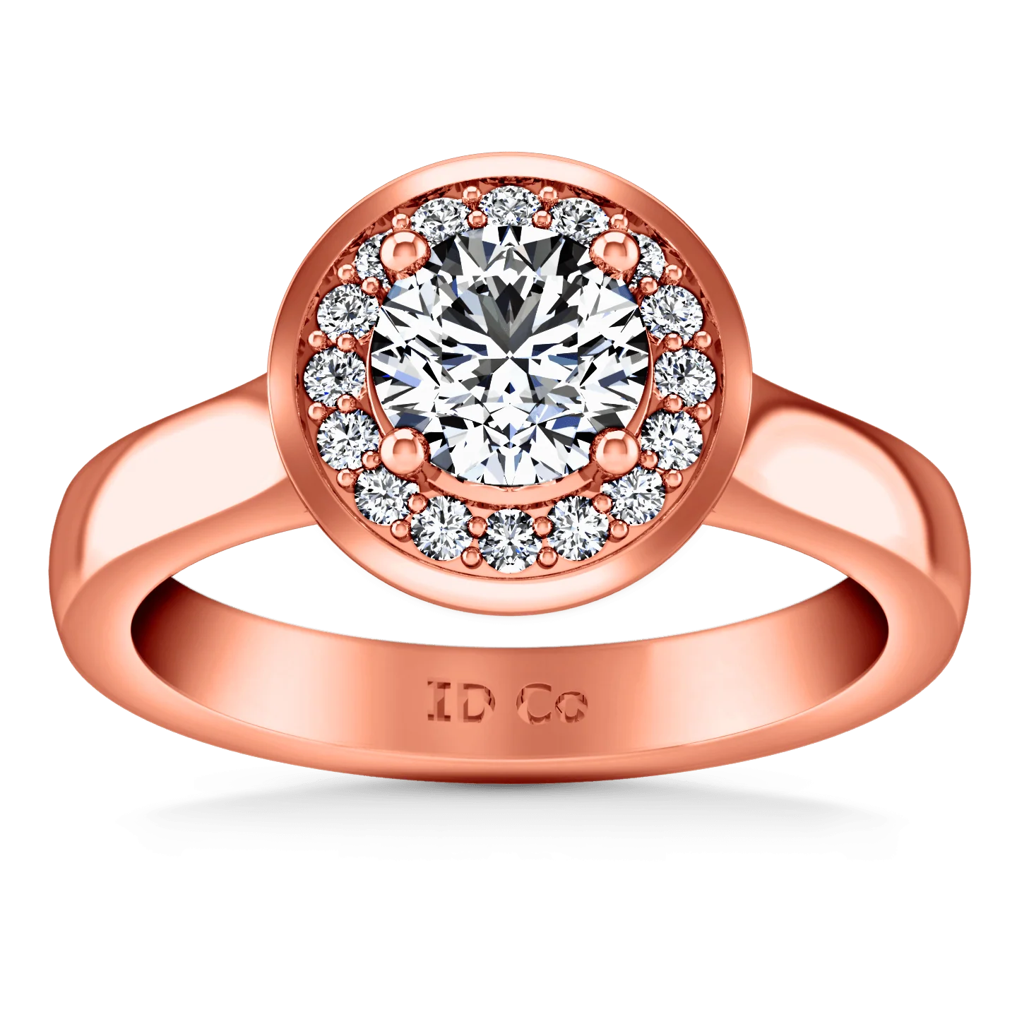 Halo Diamond Engagement Ring Erica 14K Rose Gold