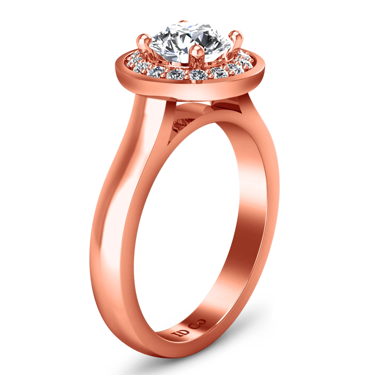 Halo Diamond Engagement Ring Erica 14K Rose Gold - Image 2
