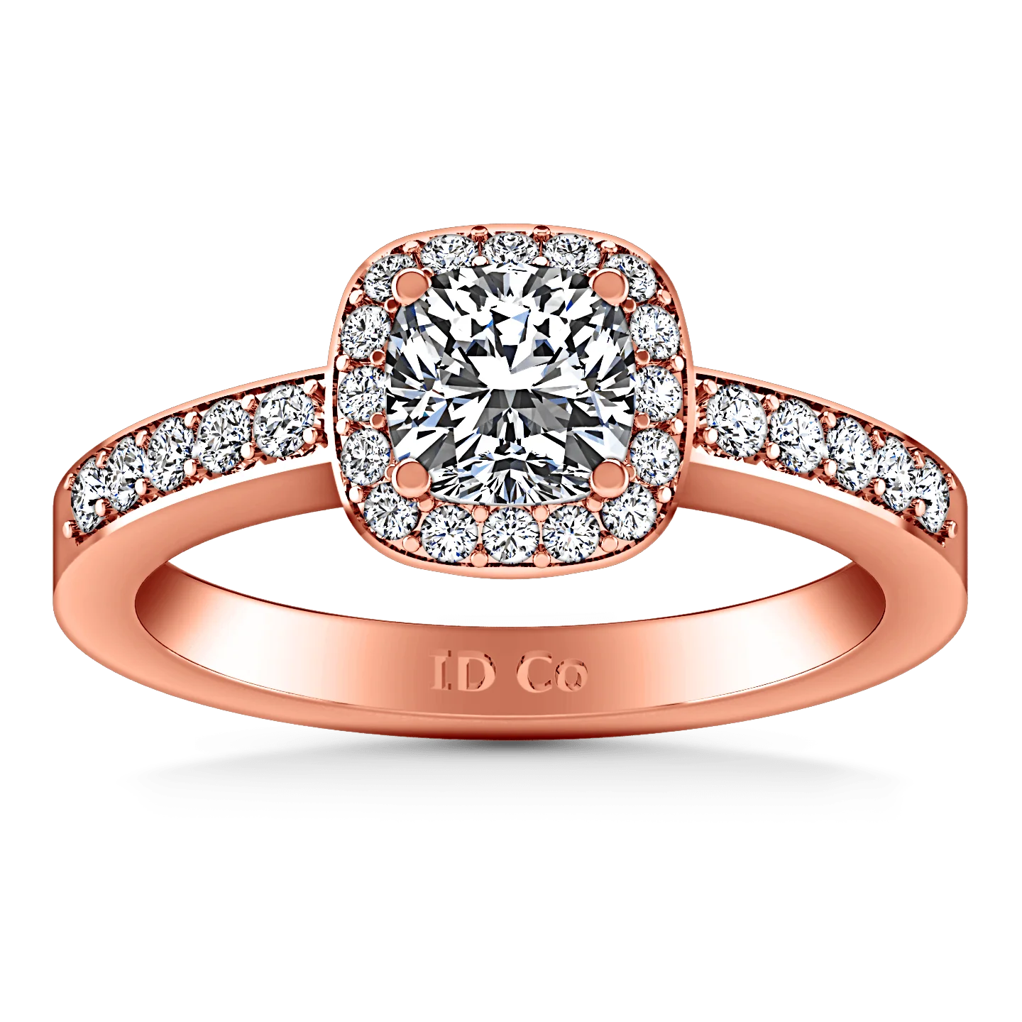 Halo Diamond Engagement Ring Eve 14K Rose Gold