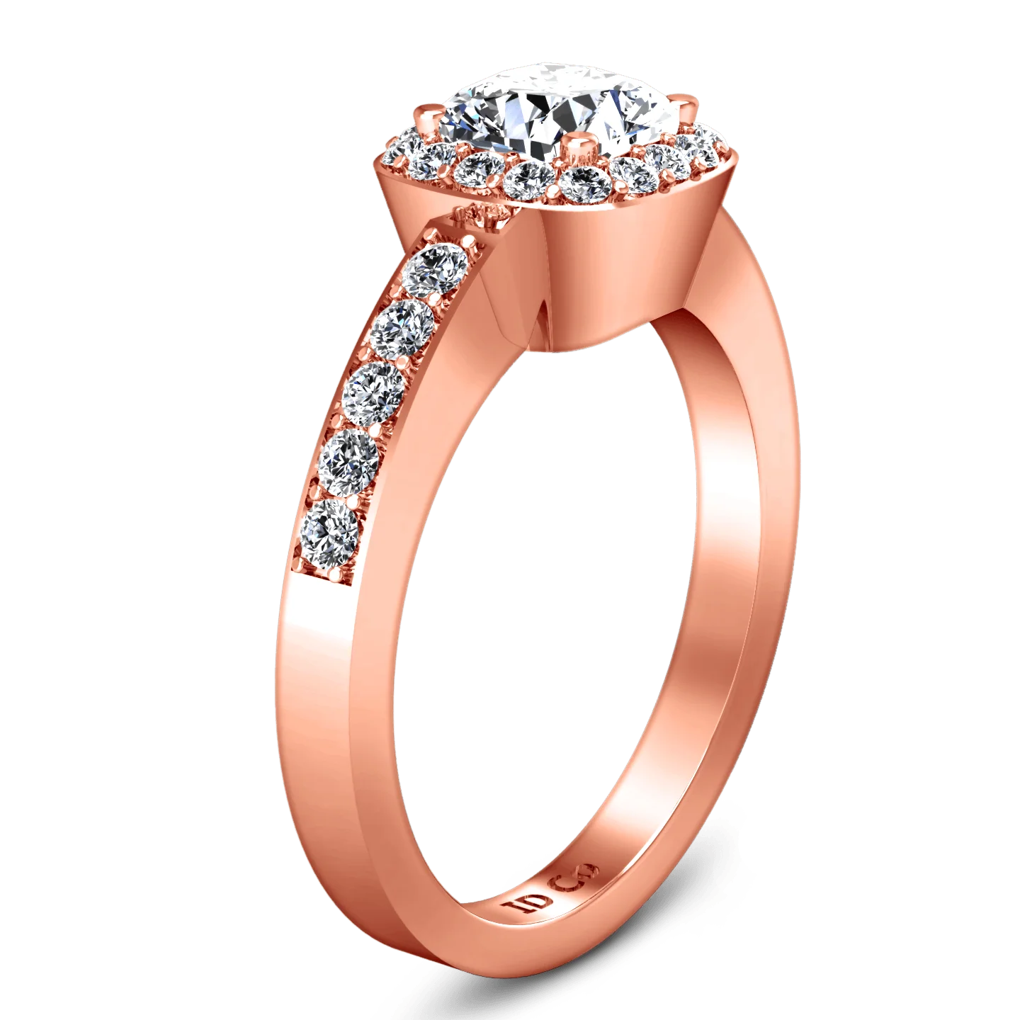 Halo Diamond Engagement Ring Eve 14K Rose Gold - Image 2