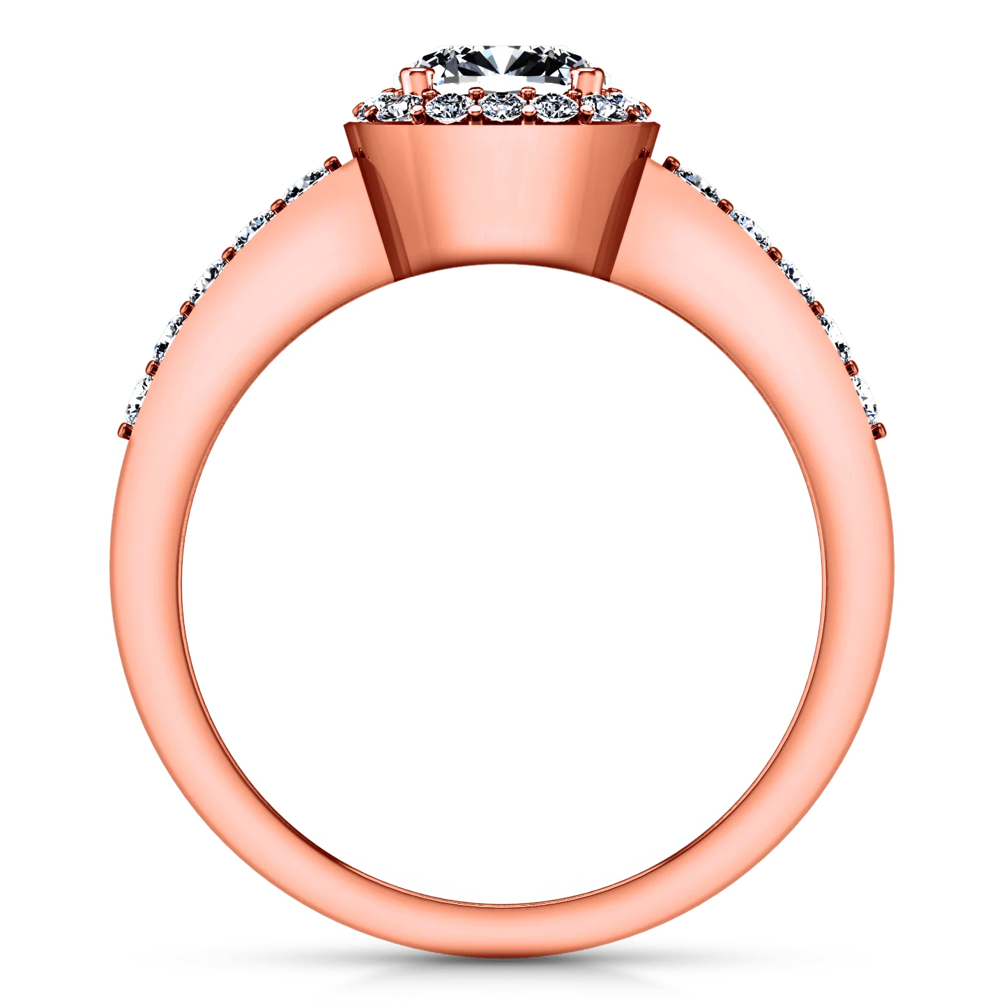 Halo Diamond Engagement Ring Eve 14K Rose Gold - Image 3