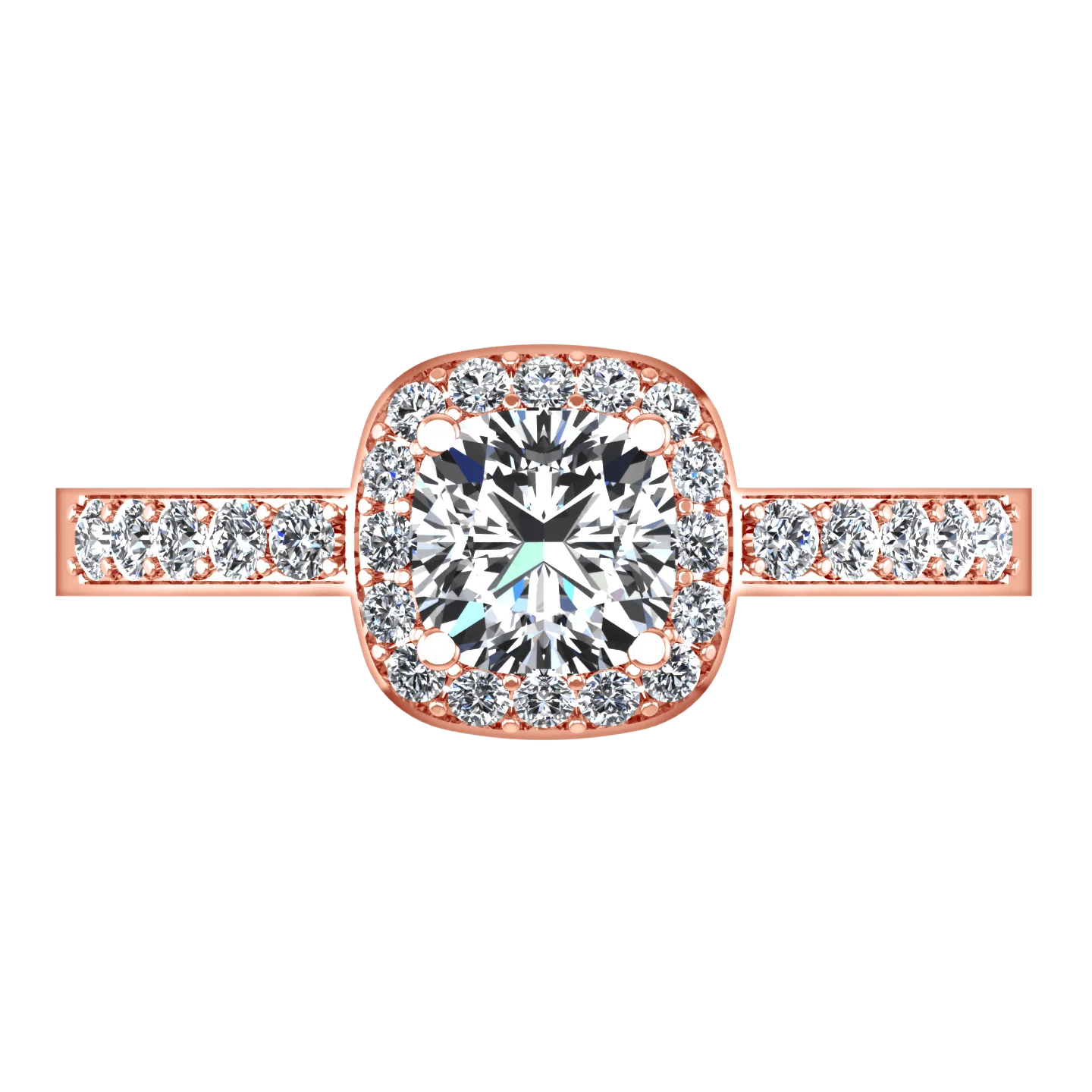 Halo Diamond Engagement Ring Eve 14K Rose Gold - Image 4