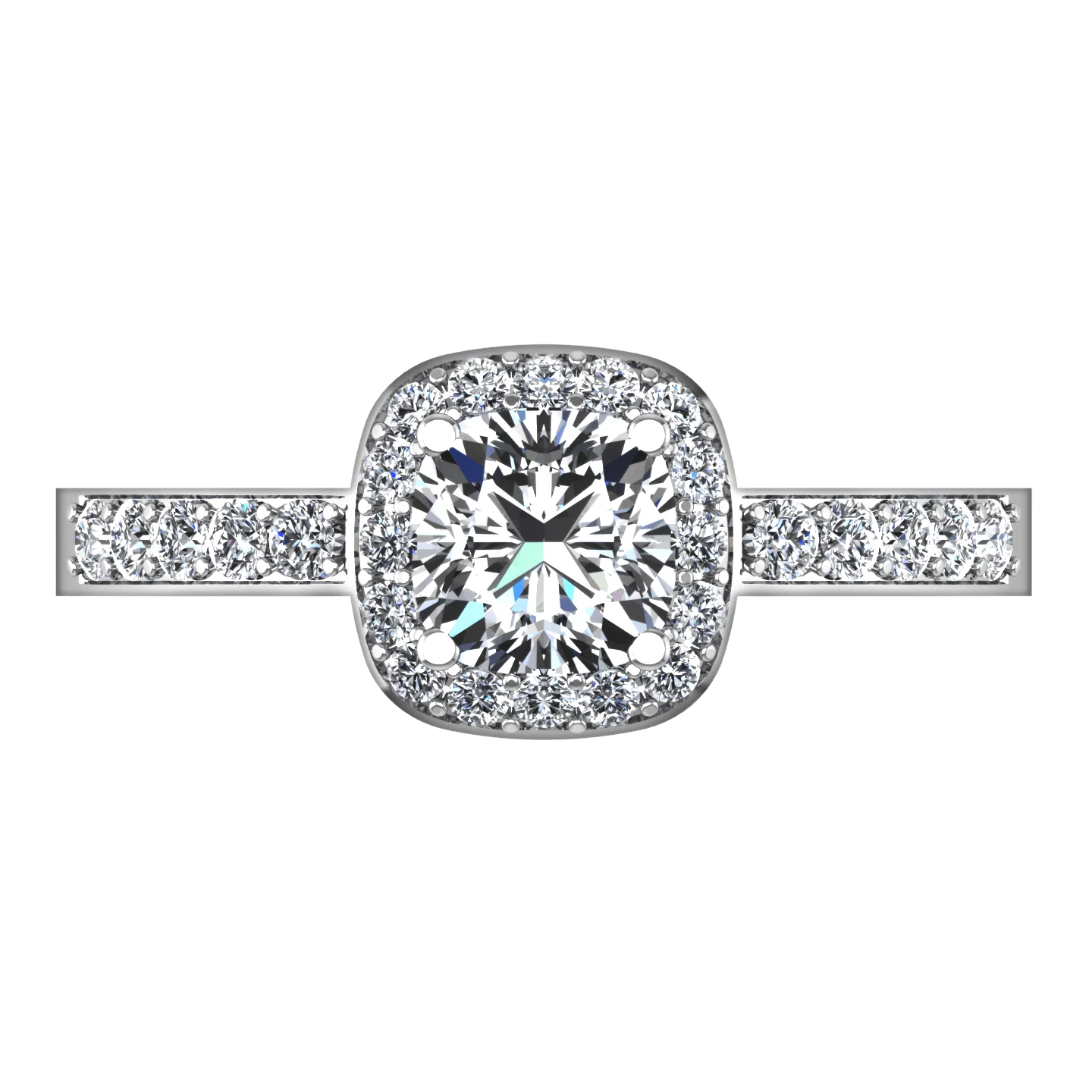 Round Diamond Halo Engagement Ring Eve 14K White Gold - Image 4