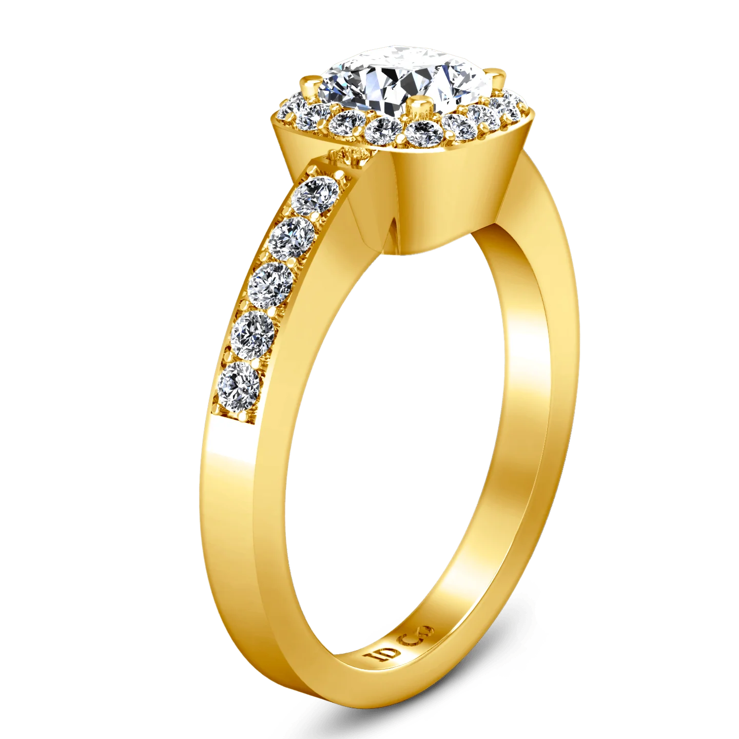 Halo Diamond Engagement Ring Eve 14K Yellow Gold - Image 2