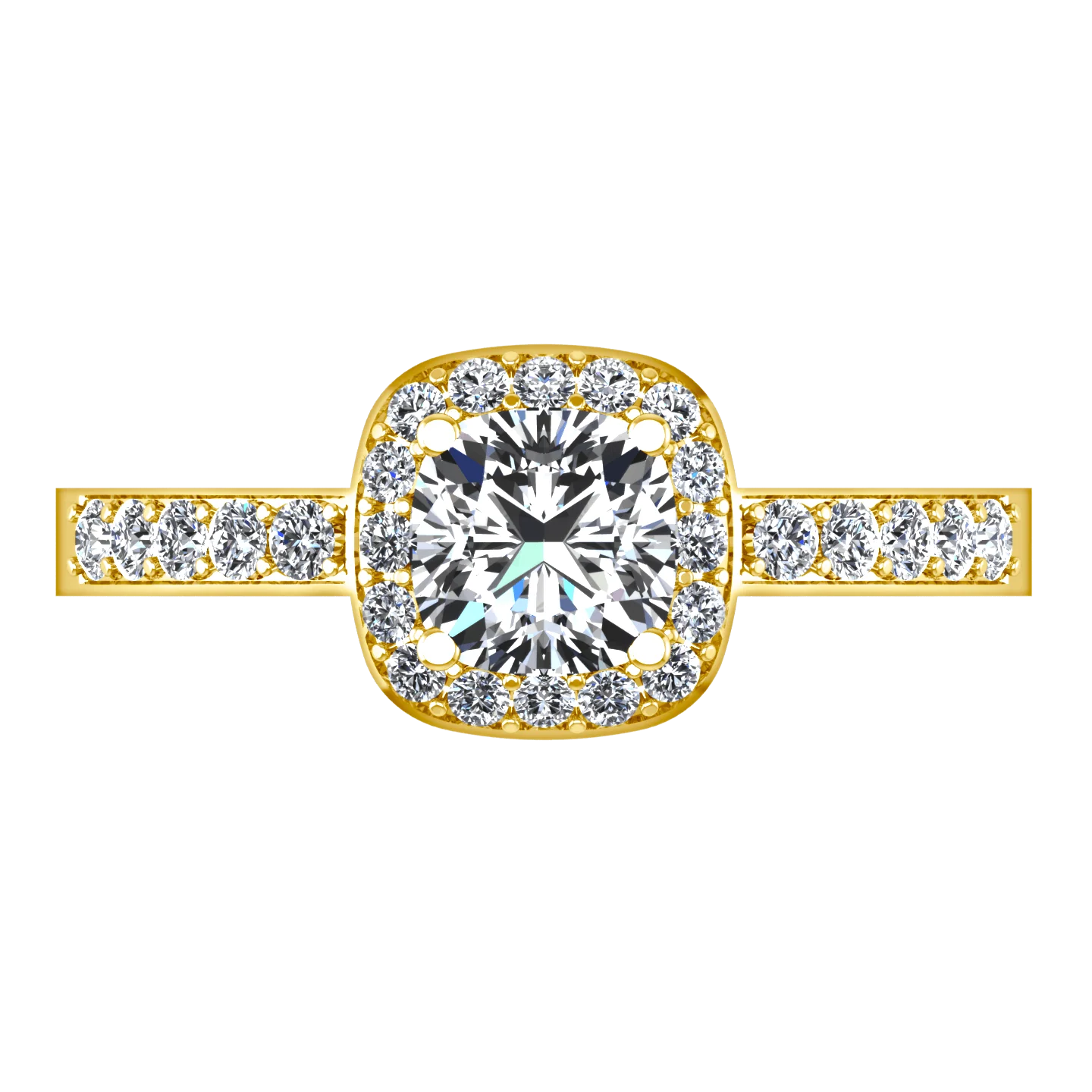 Halo Diamond Engagement Ring Eve 14K Yellow Gold - Image 4