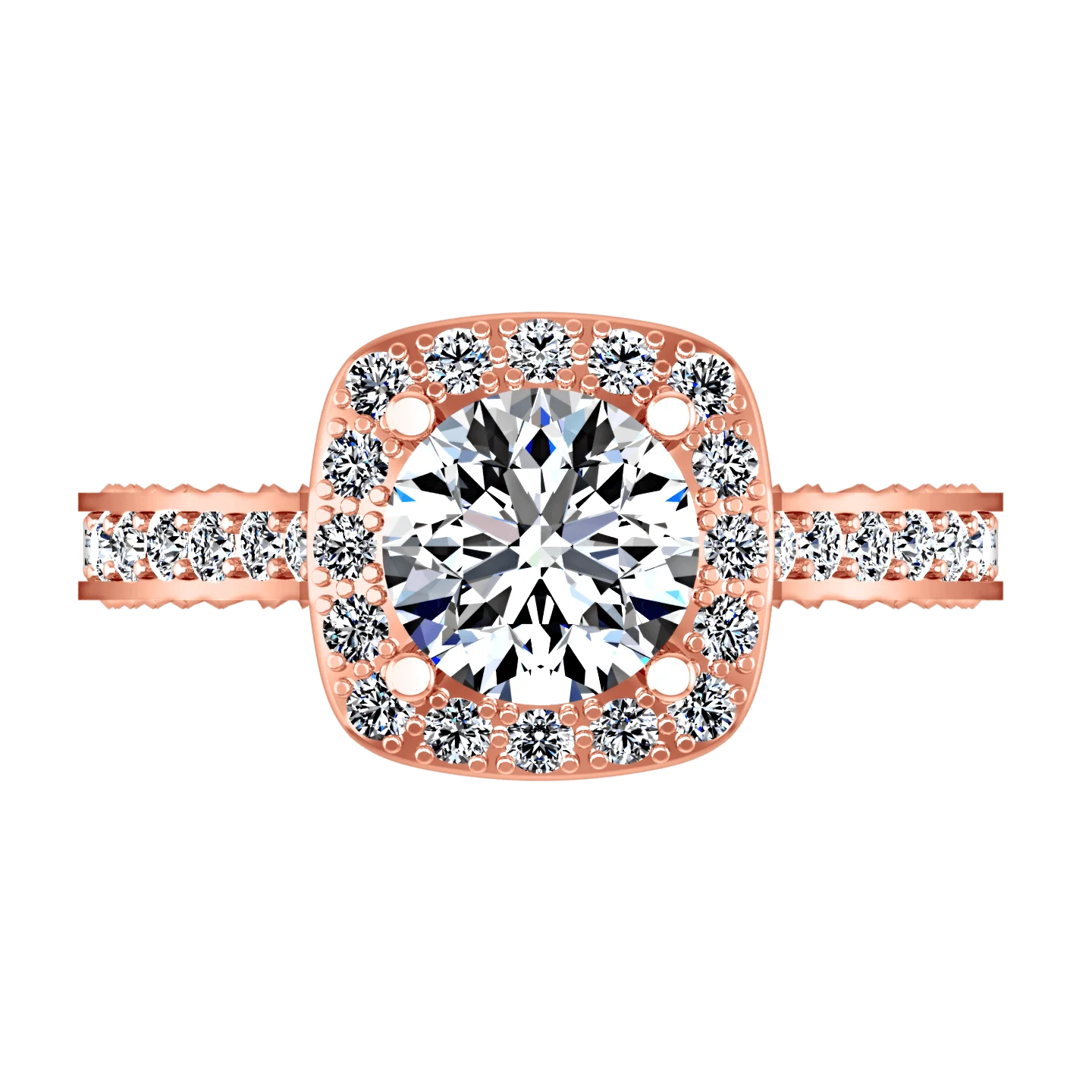 Halo Diamond Engagement Ring Heather 14K Rose Gold - Image 4
