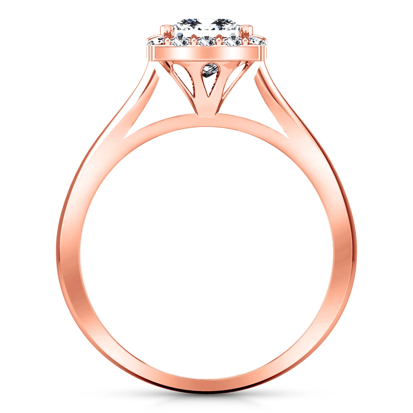 Halo Diamond Princess Cut Engagement Ring Lumiere 14K Rose Gold - Image 4