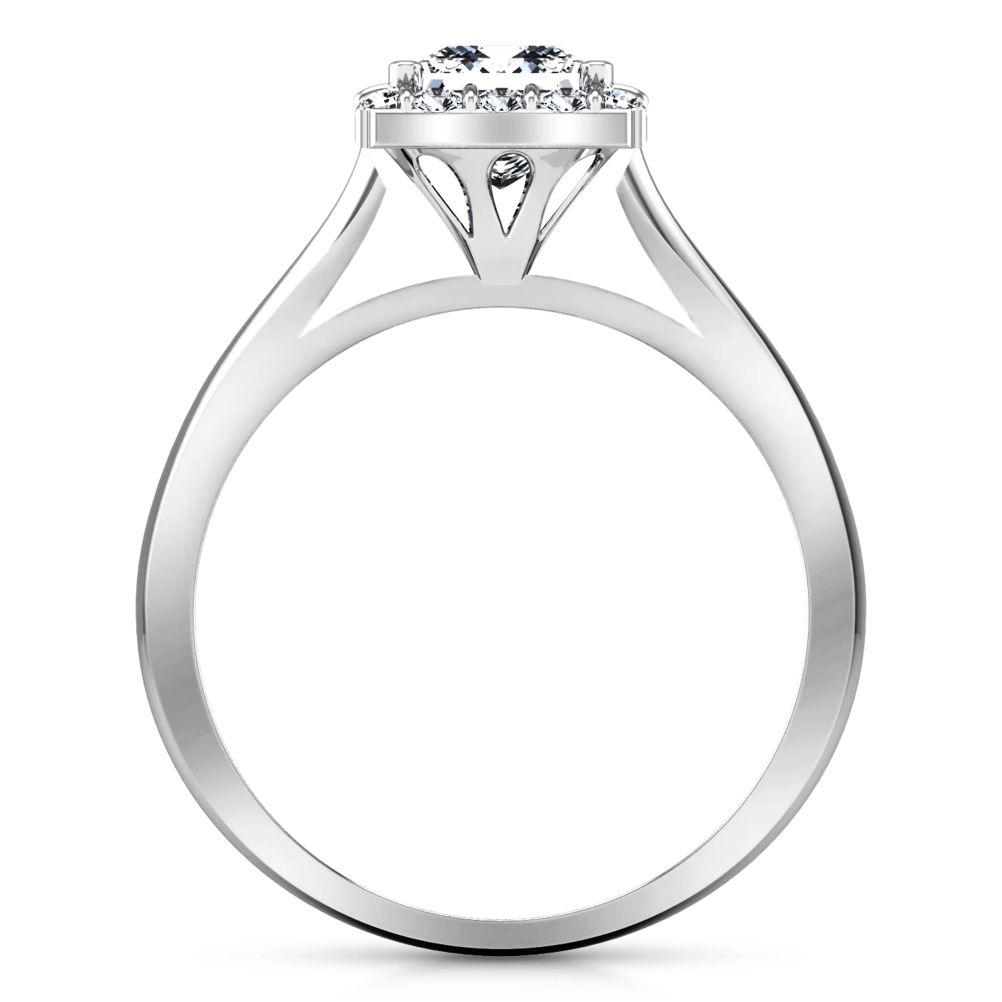 Halo Princess Cut Diamond Engagement Ring Lumiere 14K White Gold - Image 4
