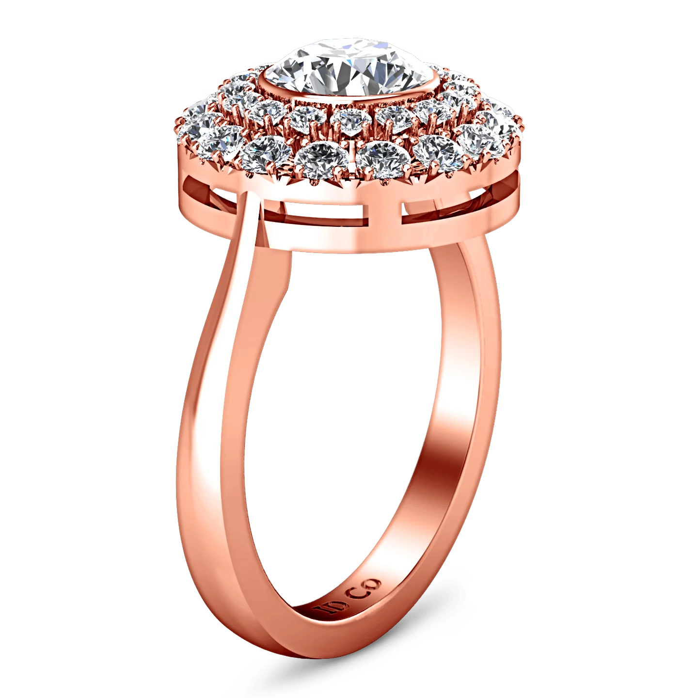 Halo Diamond Engagement Ring Mandy 14K Rose Gold - Image 2