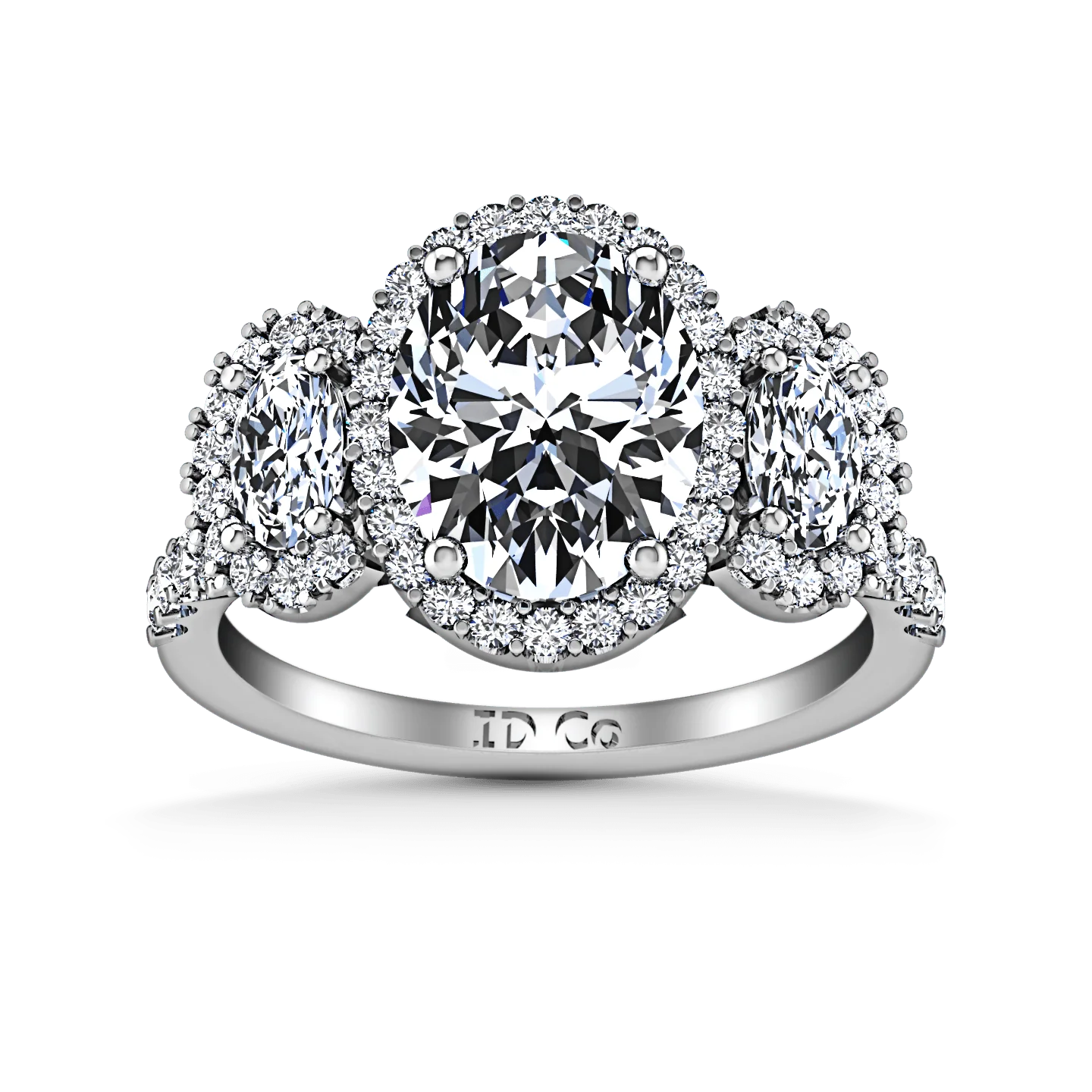 Halo Oval Diamond Engagement Ring Summer 14K White Gold