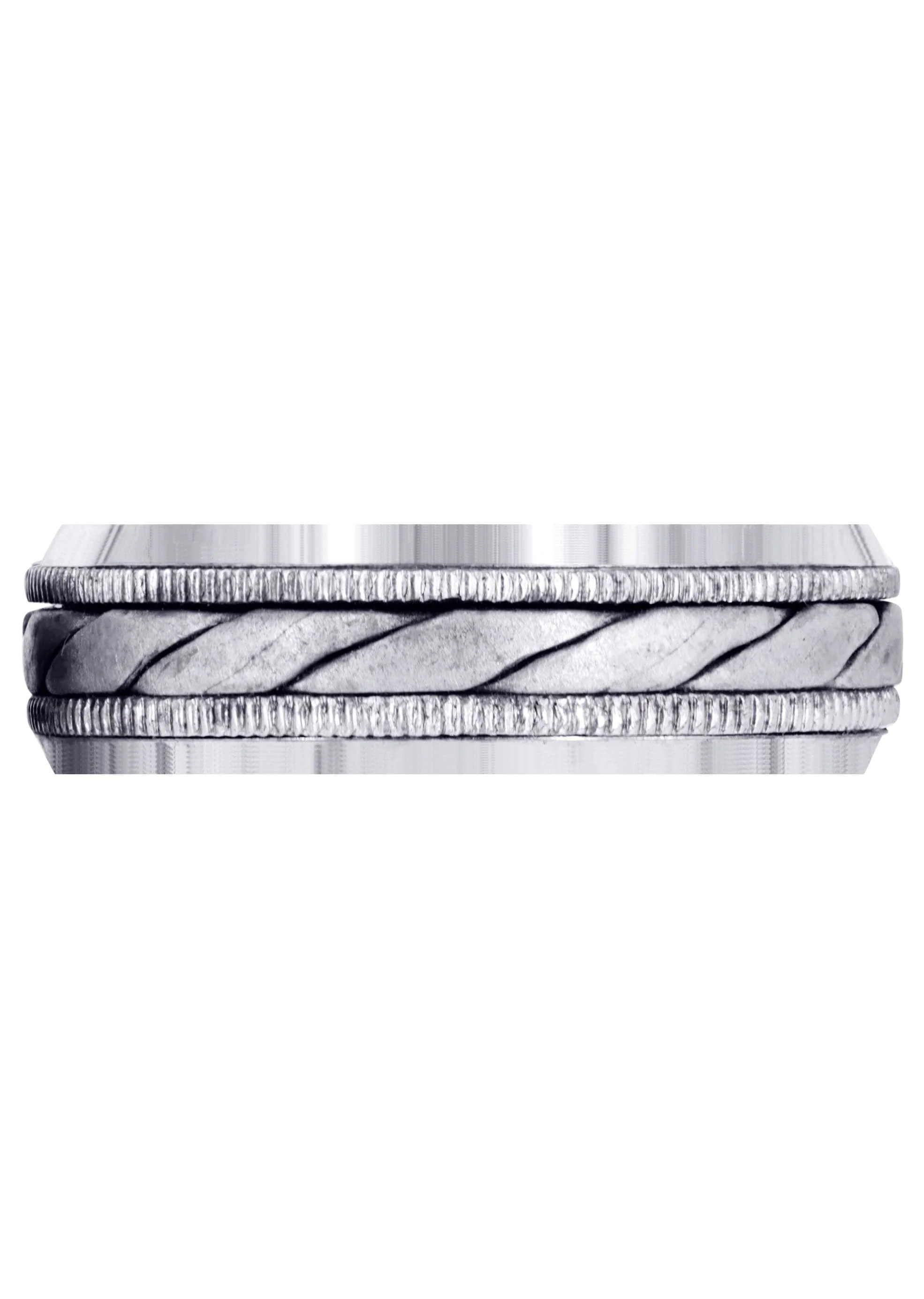 Hand Woven Mens Wedding Band | Cross Satin Finish (Tucker) - Image 2