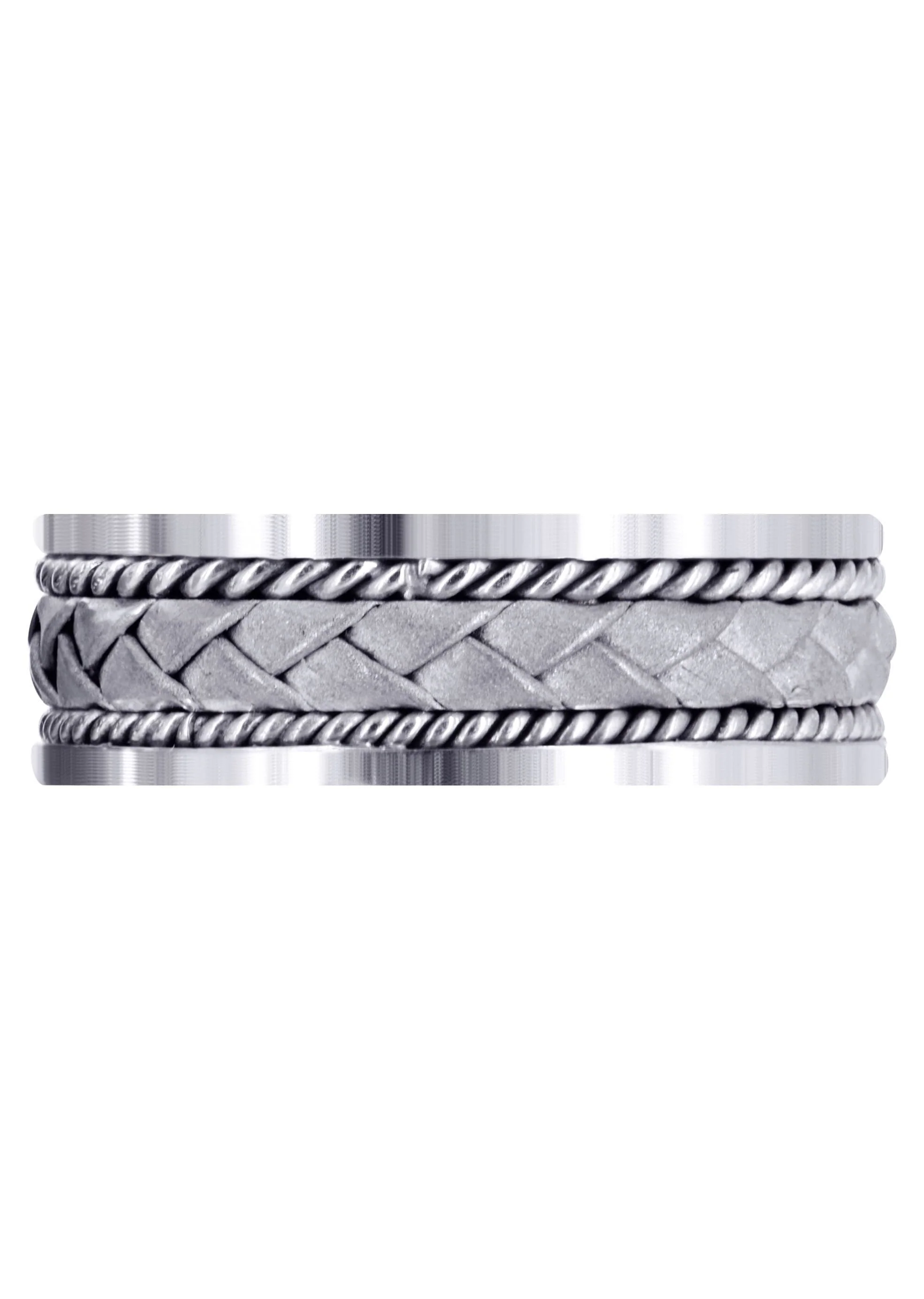 Hand Woven Mens Wedding Band | Sand Blast Finish (Jeremy) - Image 2