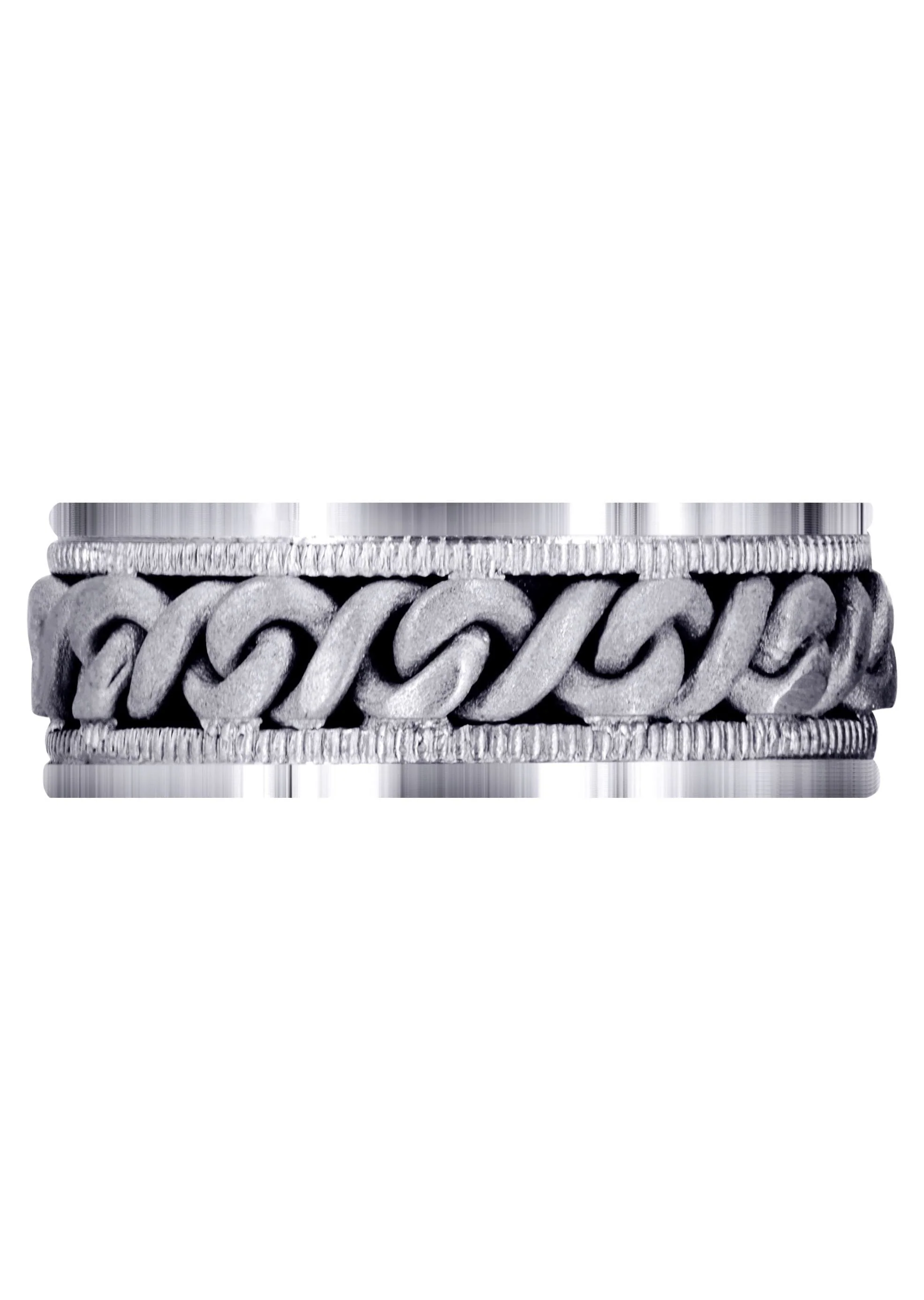 Hand Woven Mens Wedding Band | Sand Blast Finish (Braxton) - Image 2