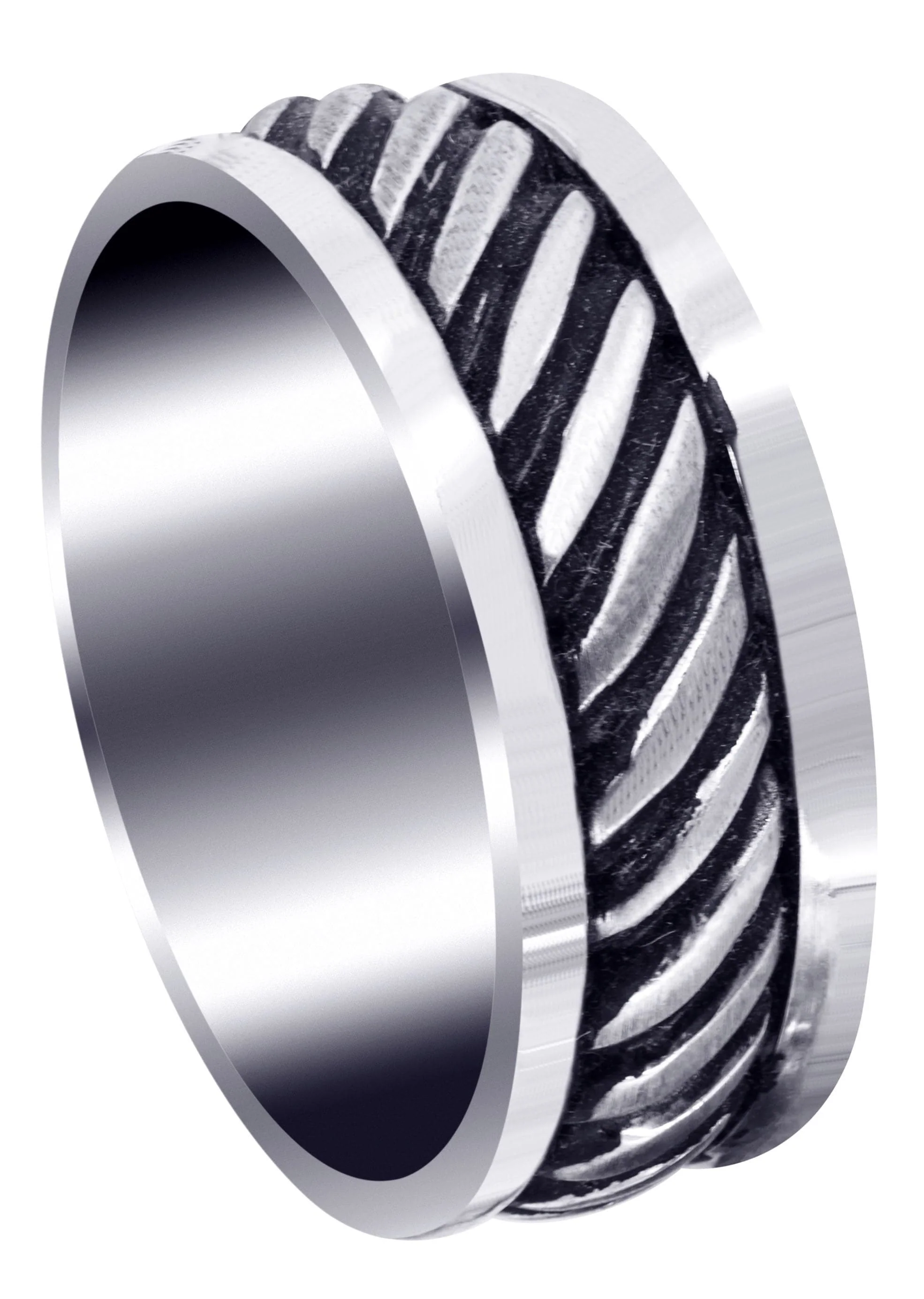 Hand Woven Unique Mens Wedding Band | Satin Finish (Caden)