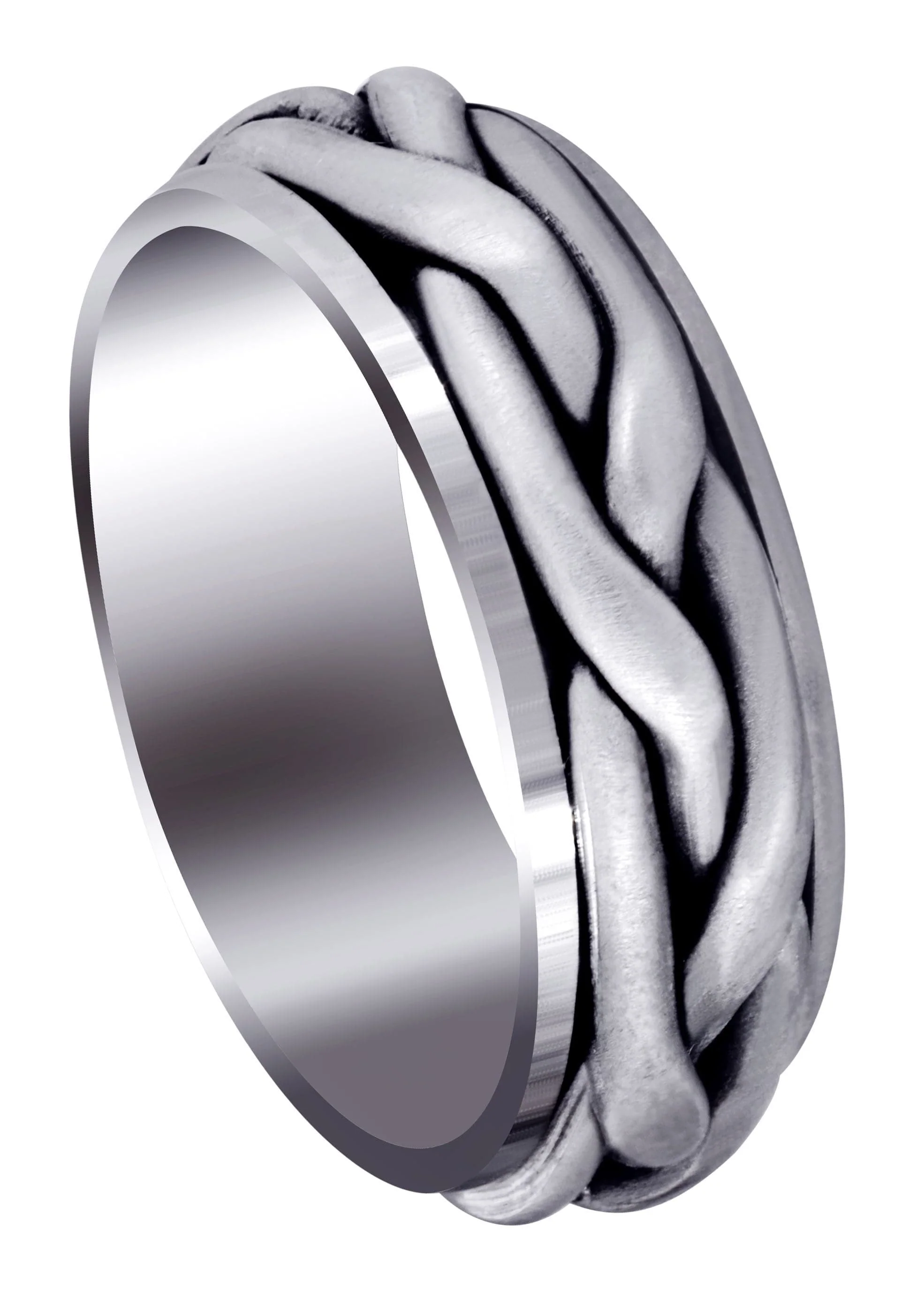 Hand Woven Mens Wedding Band | Satin Finish (Abraham)
