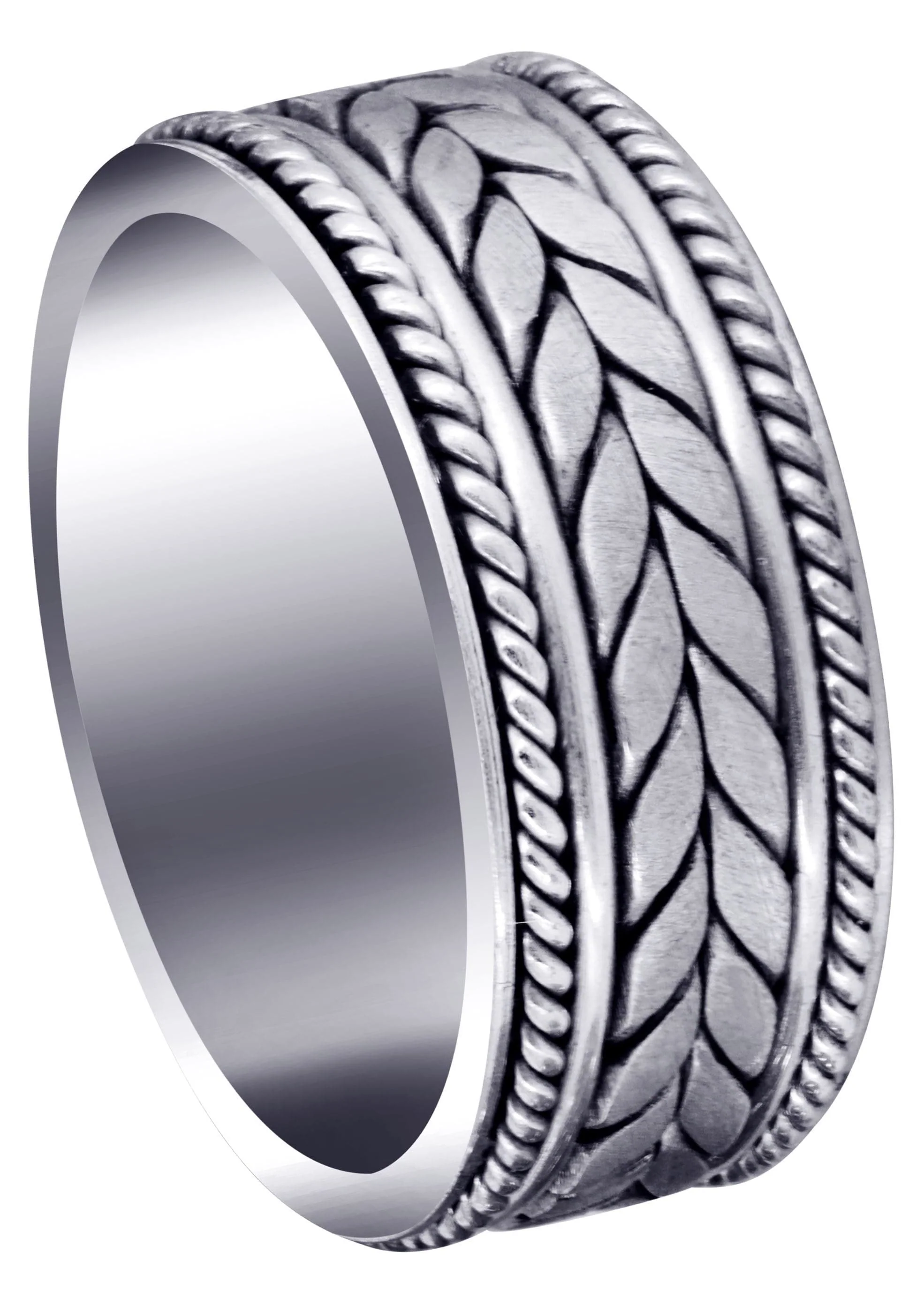 Hand Woven Mens Wedding Band | Satin Finish (Diego)