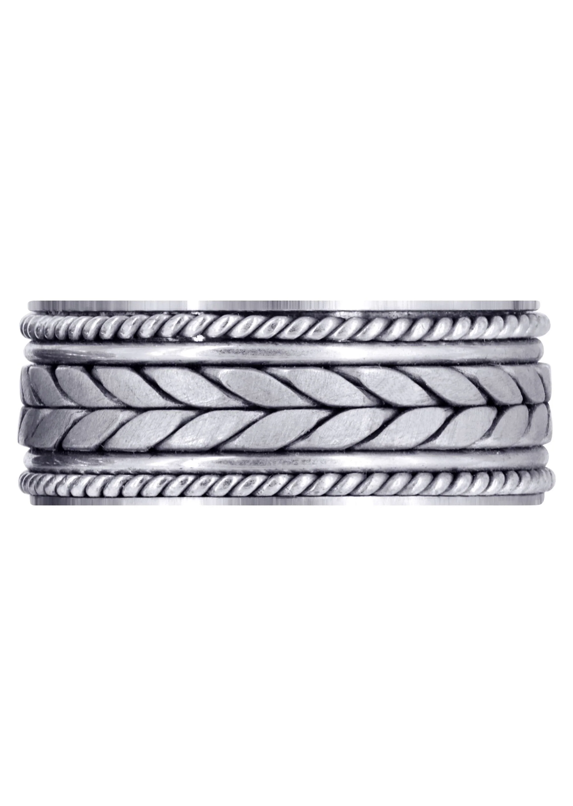 Hand Woven Mens Wedding Band | Satin Finish (Diego) - Image 2