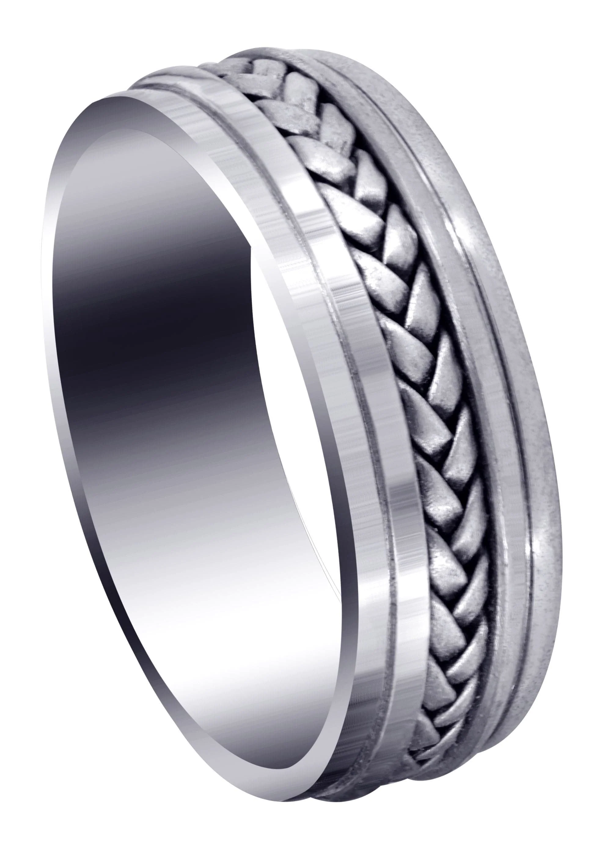 Hand Woven Mens Wedding Band | Satin Finish (Cole)