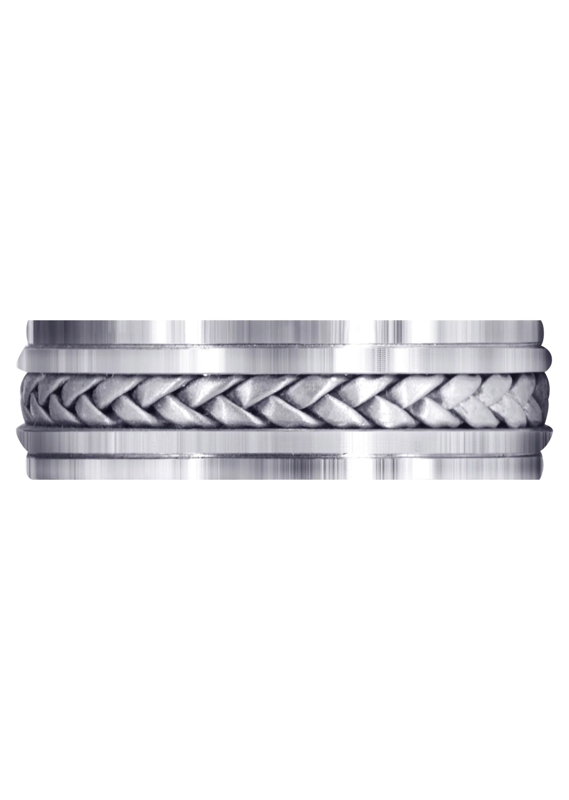 Hand Woven Mens Wedding Band | Satin Finish (Cole) - Image 2