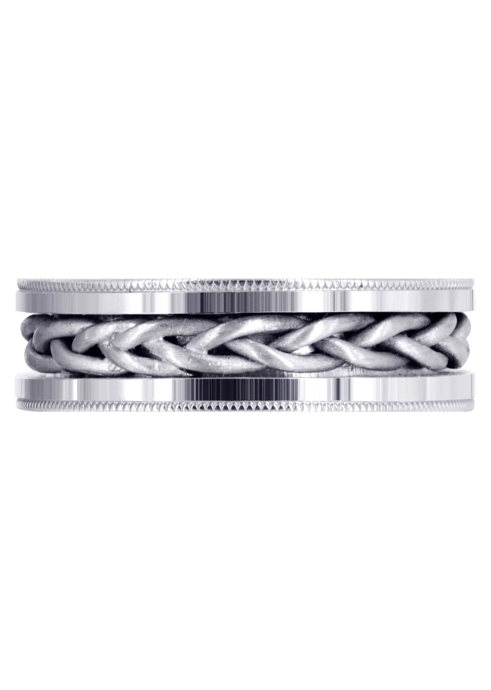Hand Woven Mens Wedding Band | Wire Matt Finish (Antonio) - Image 2