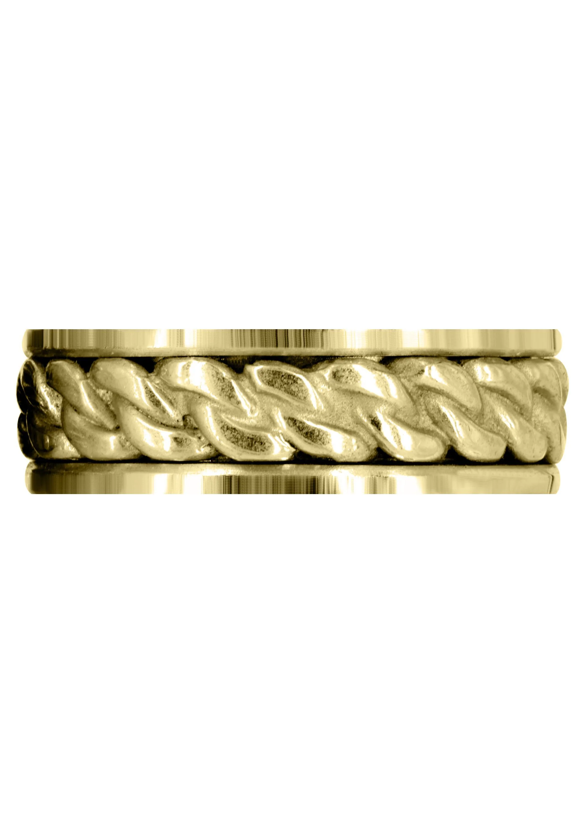 Yellow Gold Hand Woven Mens Wedding Band | High Polish Finish (Dean) - Image 2