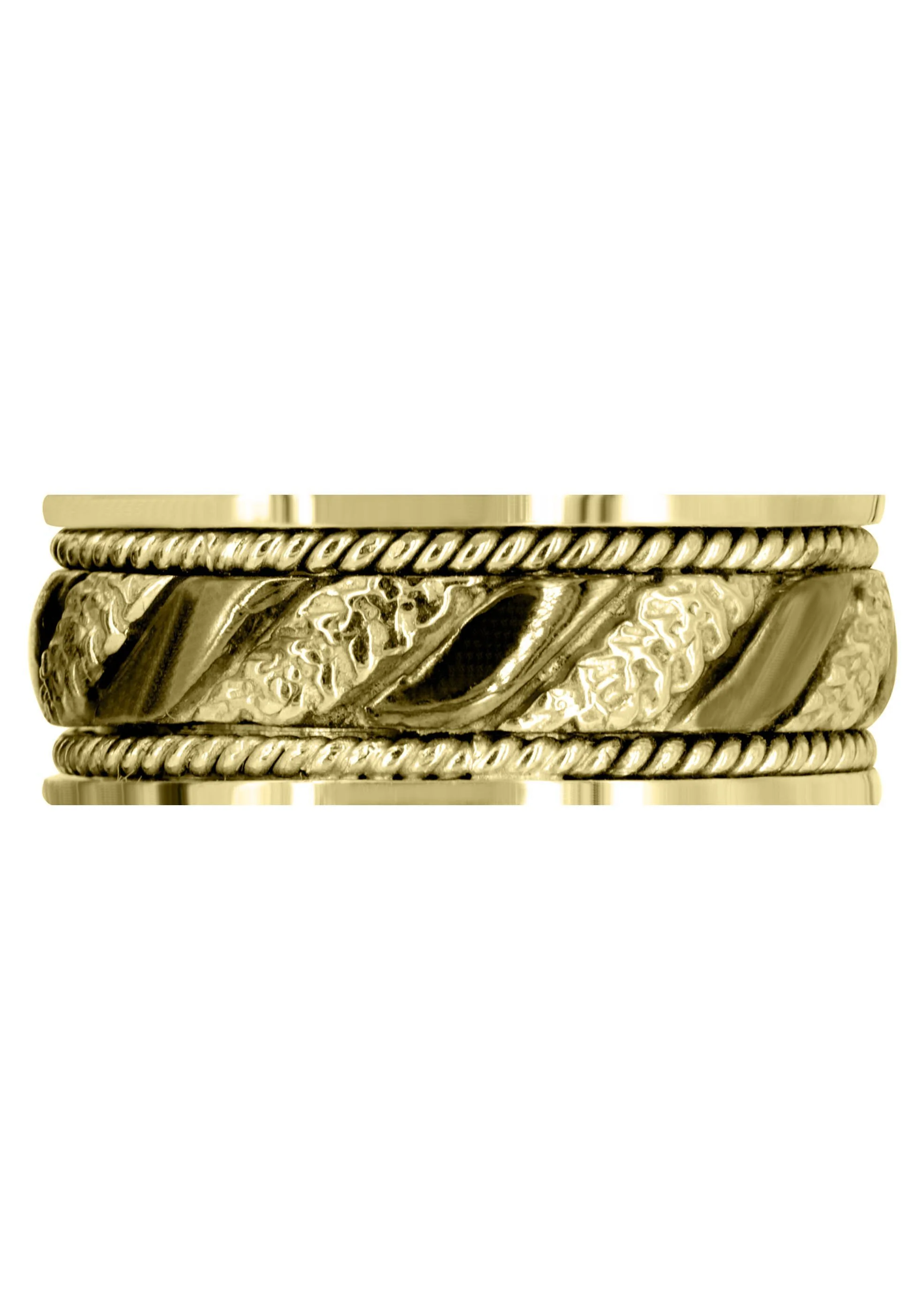 Yellow Gold Hand Woven Mens Engagement Ring | High Polish Finish (Jayceon) - Image 3